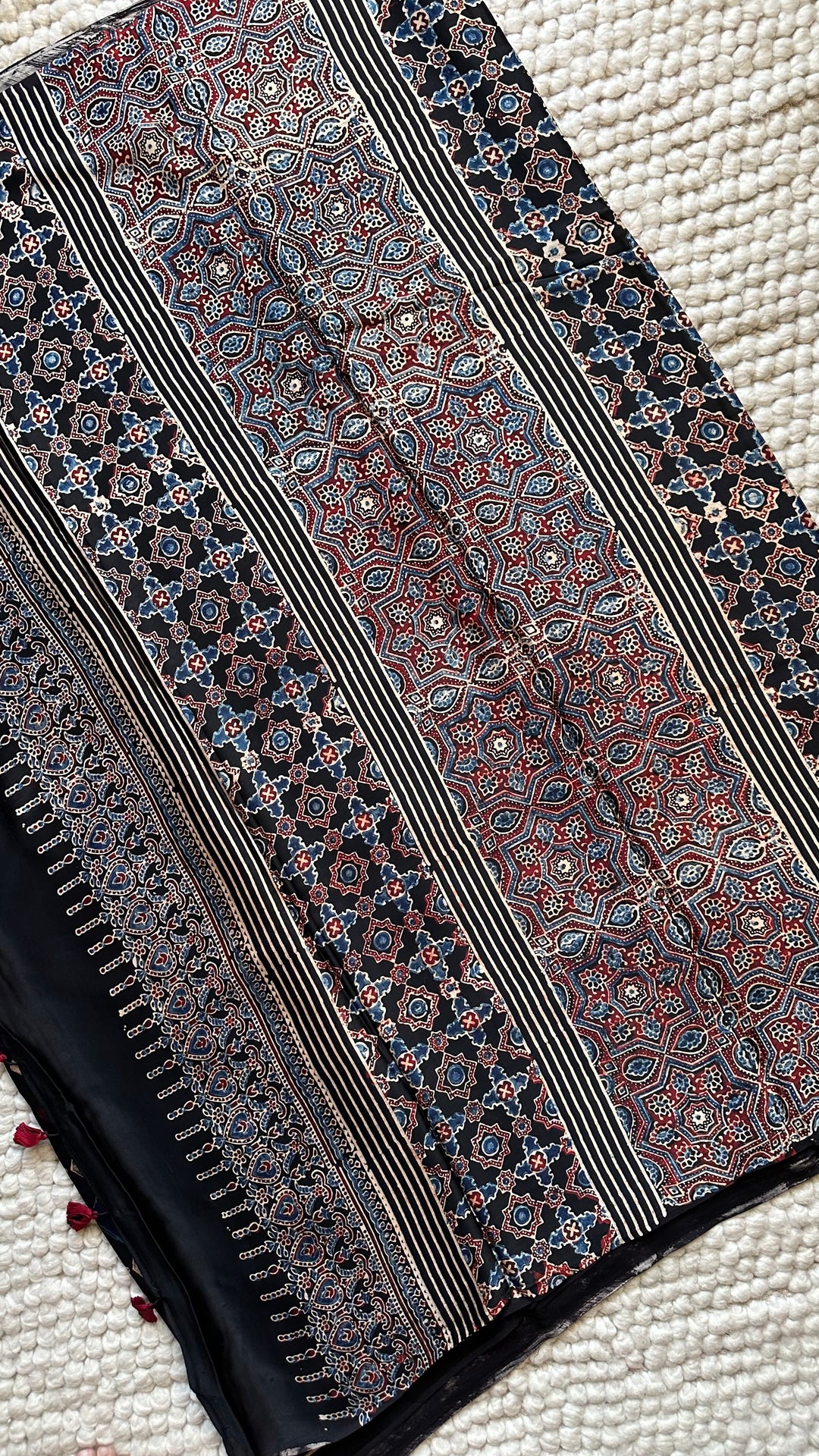 ROOH EXCLUSIVES- AJRAKH HAND BLOCK PRINTED PREMIUM MODAL SILK SAREE 20