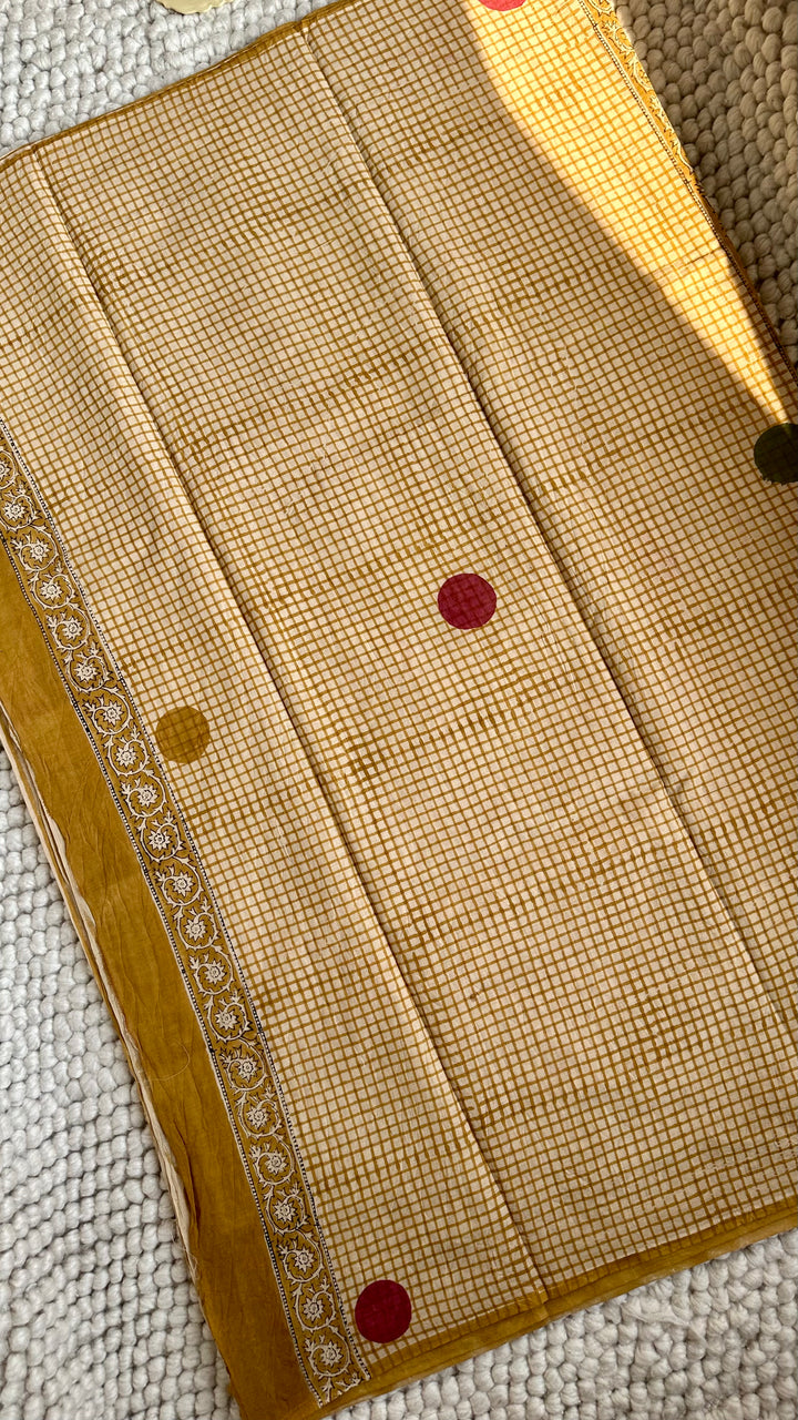 BAGRU HAND BLOCK PRINTED SOFT MULMUL COTTON SAREE- 139