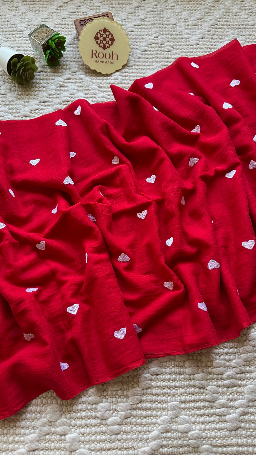 DIL - VERMILION RED SUPER SOFT MUL COTTON SAREE (DISPATCH TIME IS 7-10 DAYS)