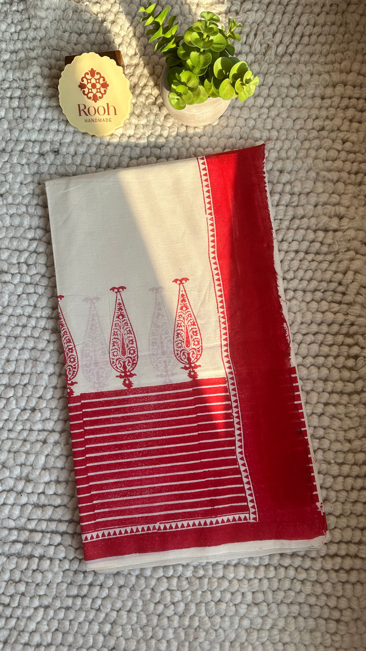 LOLITA - HANDBLOCK PRINTED ON HANDWOVEN BENGAL COTTON SAREE