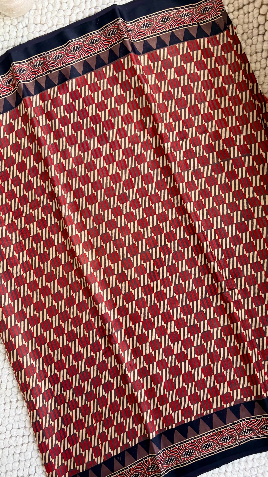 ROOH EXCLUSIVES- AJRAKH HAND BLOCK PRINTED PREMIUM MODAL SILK SAREE 03
