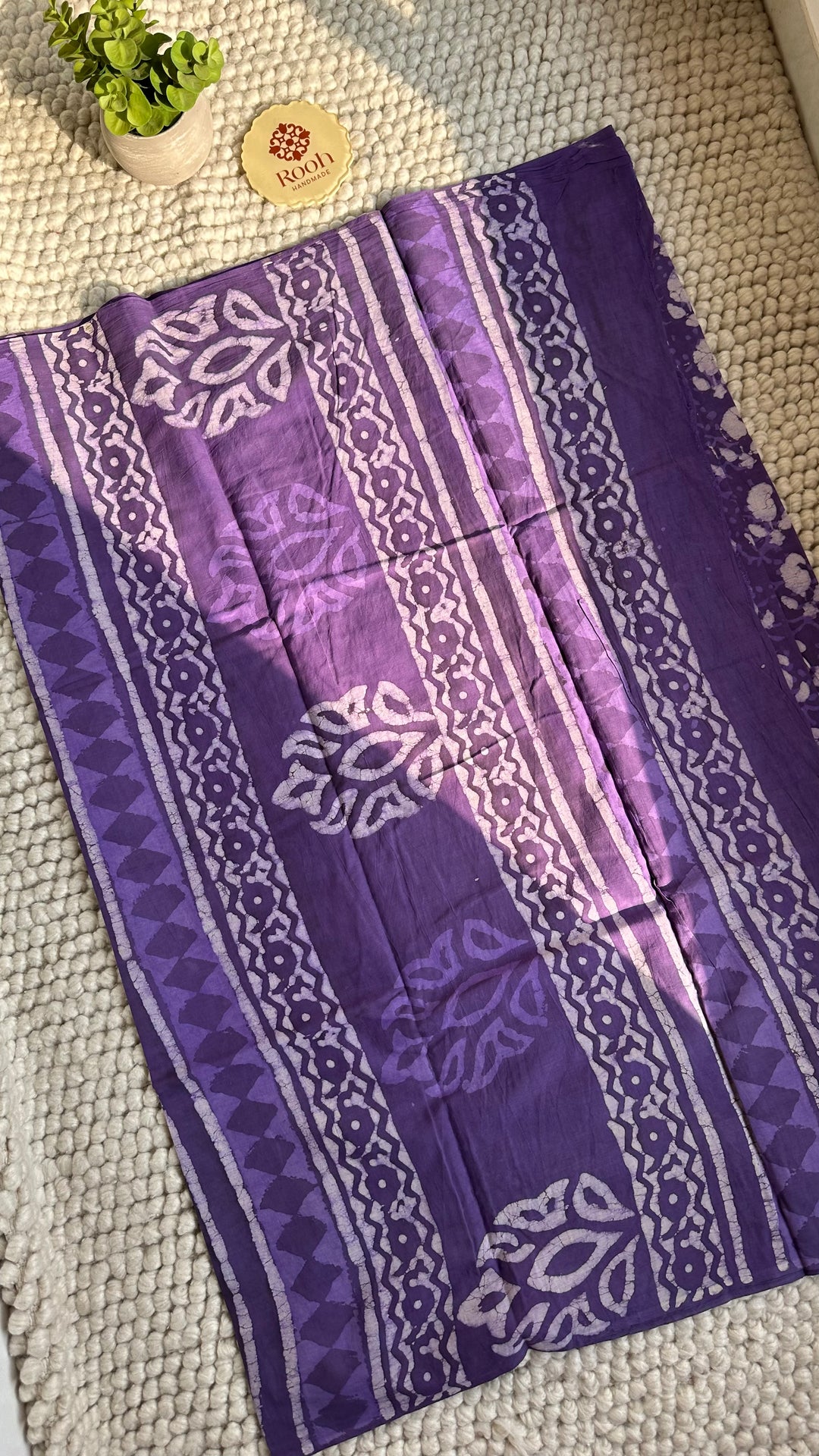 BAGRU HAND BLOCK PRINTED SOFT MULMUL COTTON SAREE- 135