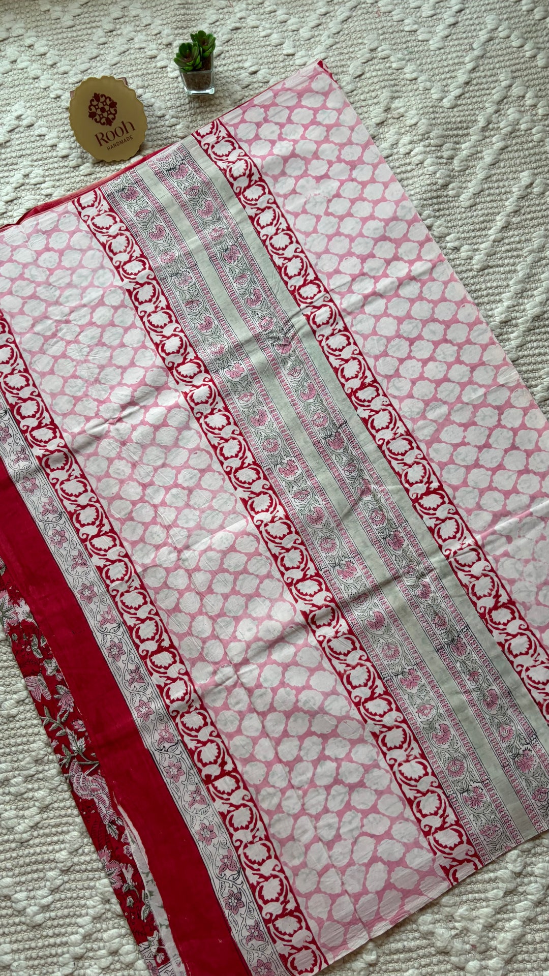BAGRU HAND BLOCK PRINTED SOFT MULMUL COTTON SAREE- 107 (DISPATCH TIME - 5 TO 7 DAYS)