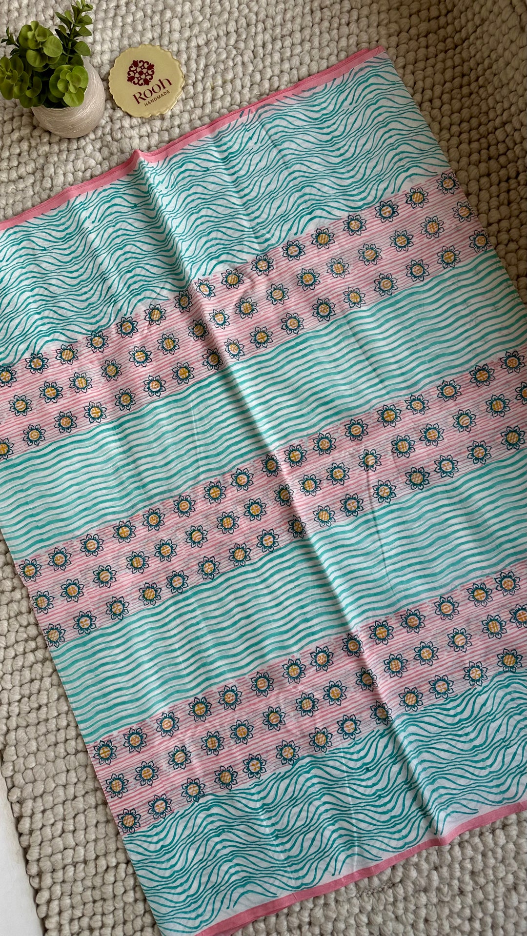 SANGANERI HAND BLOCK PRINTED SOFT COTTON SAREE- 029
