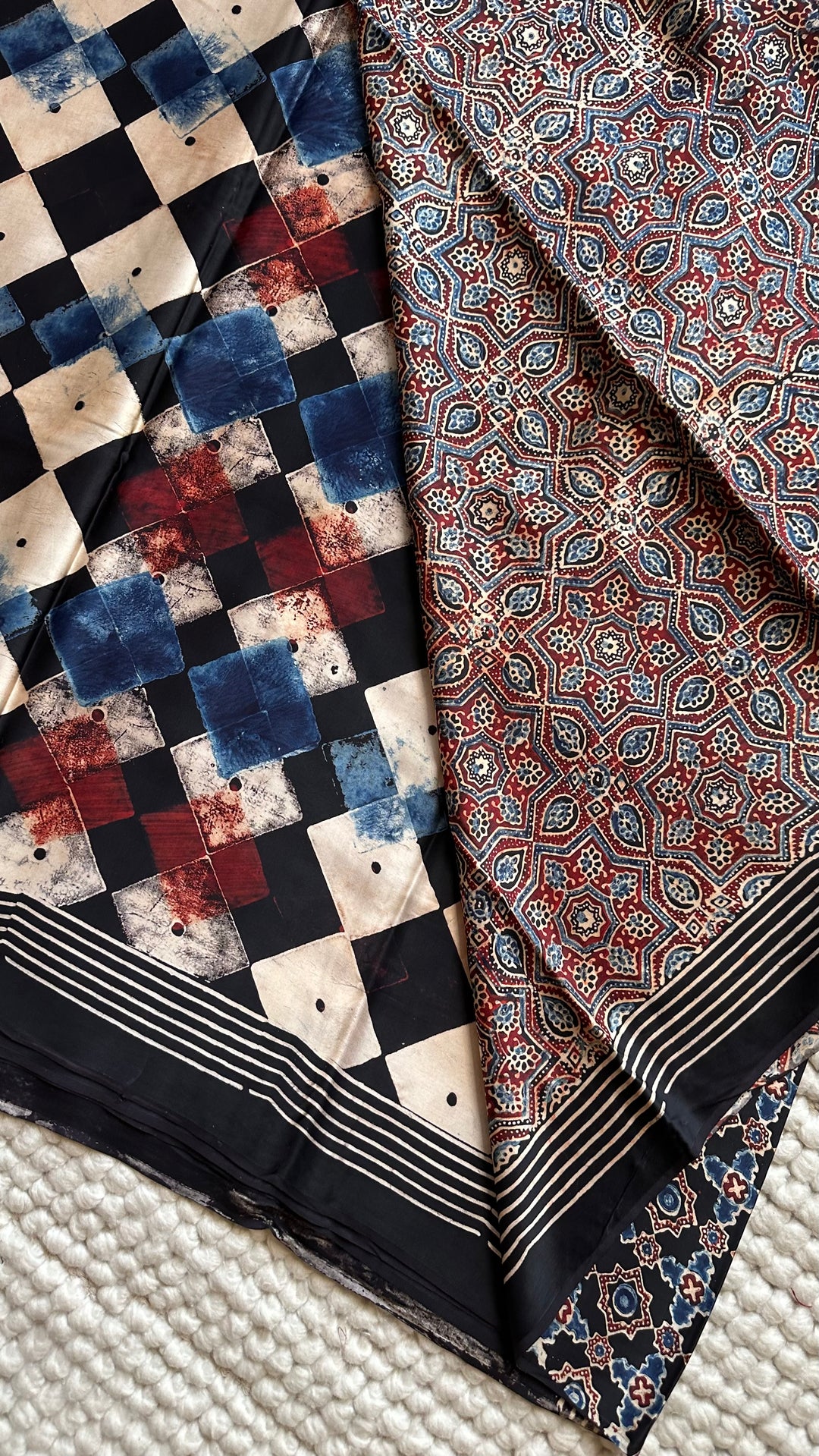 ROOH EXCLUSIVES- AJRAKH HAND BLOCK PRINTED PREMIUM MODAL SILK SAREE 20