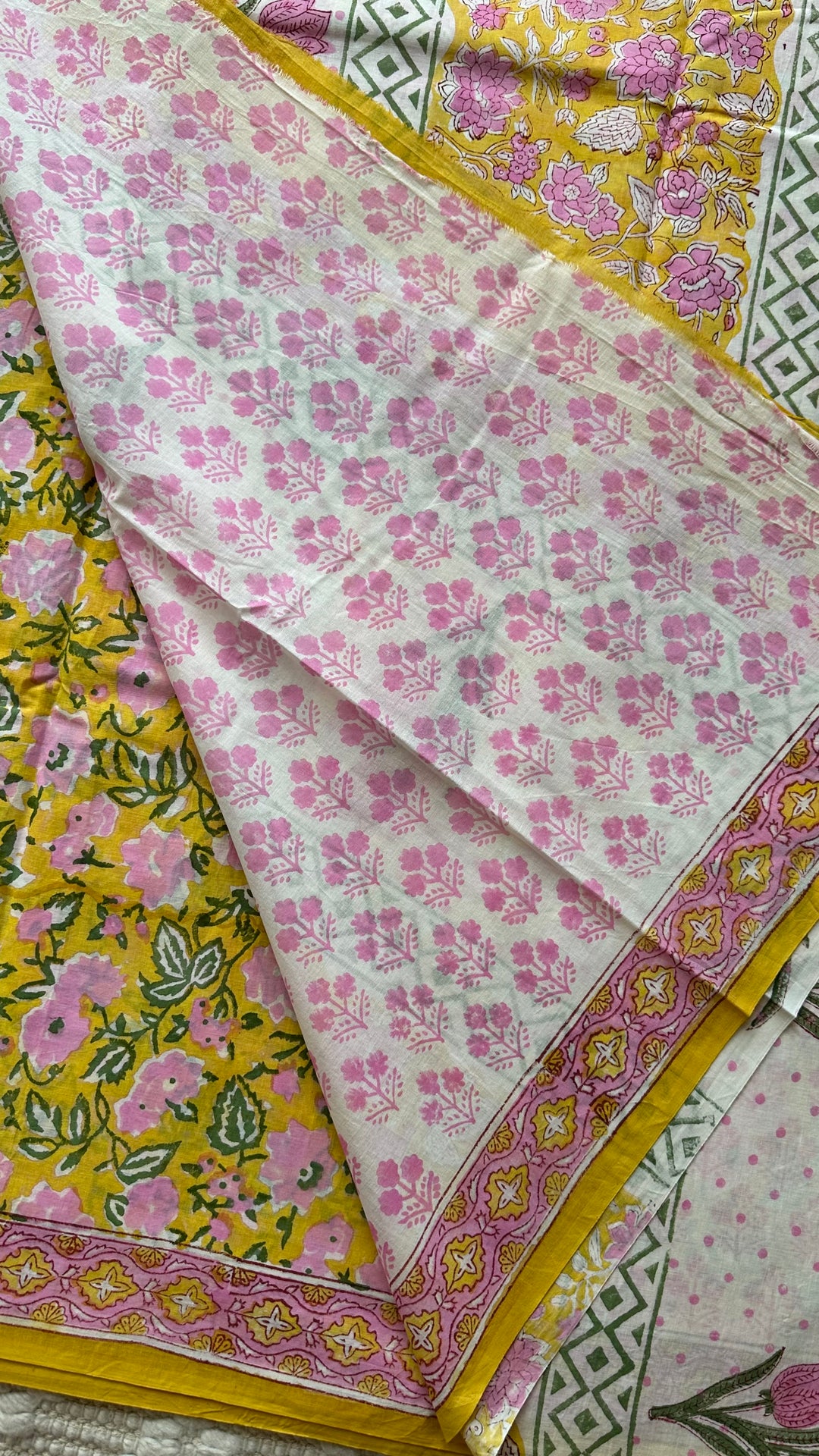BAGRU HAND BLOCK PRINTED SOFT MULMUL COTTON SAREE- 074