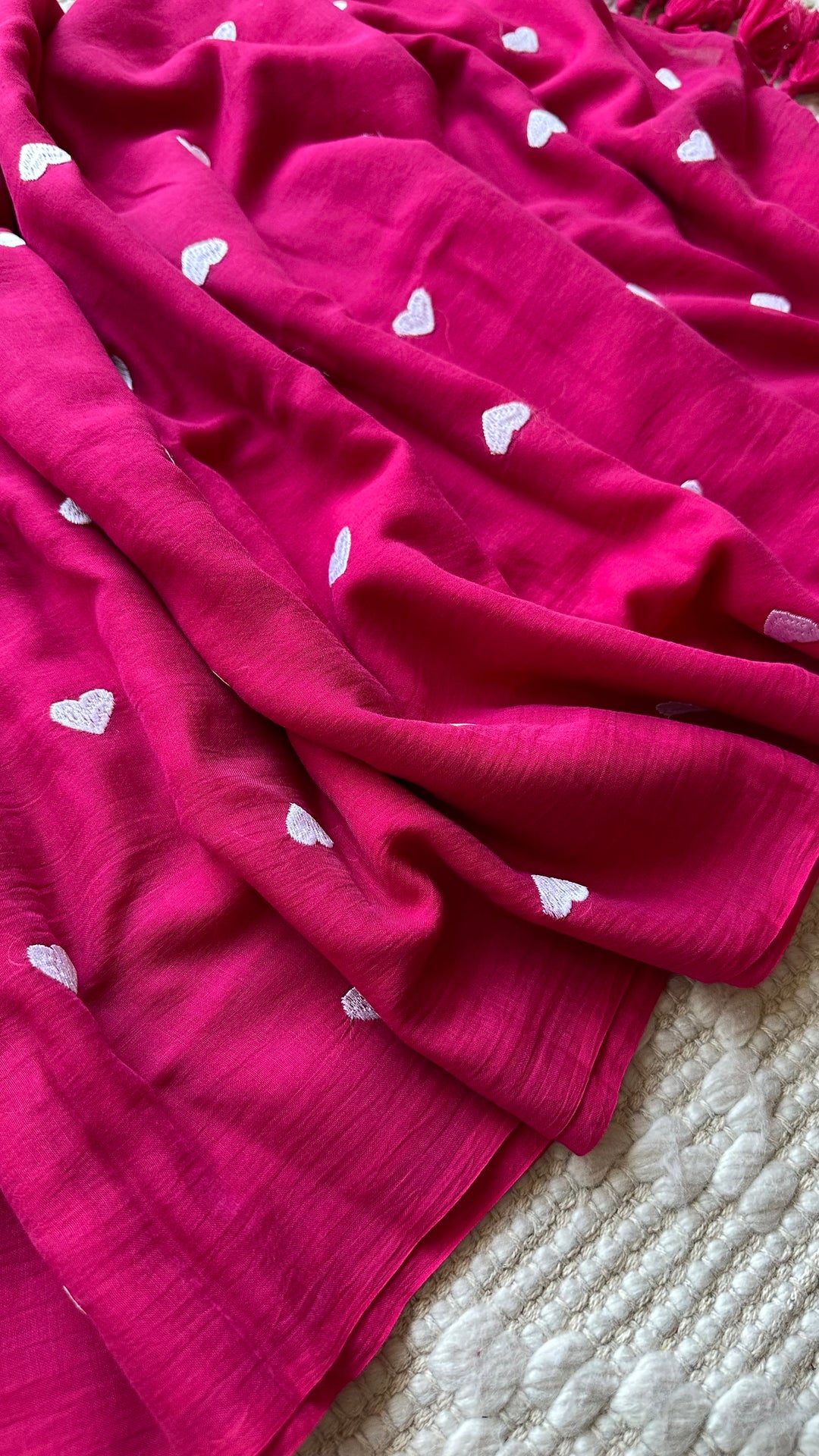 DIL - HOT PINK SUPER SOFT MUL COTTON SAREE (DISPATCH TIME - 7 TO 10 DAYS)