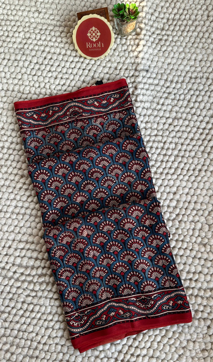 KASHISH - AJRAKH HAND BLOCK PRINTED PREMIUM MODAL SILK SAREE