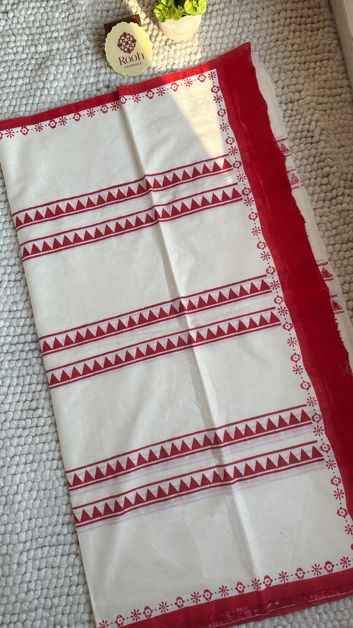 CHARULATA - HANDBLOCK PRINTED ON HANDWOVEN BENGAL COTTON SAREE