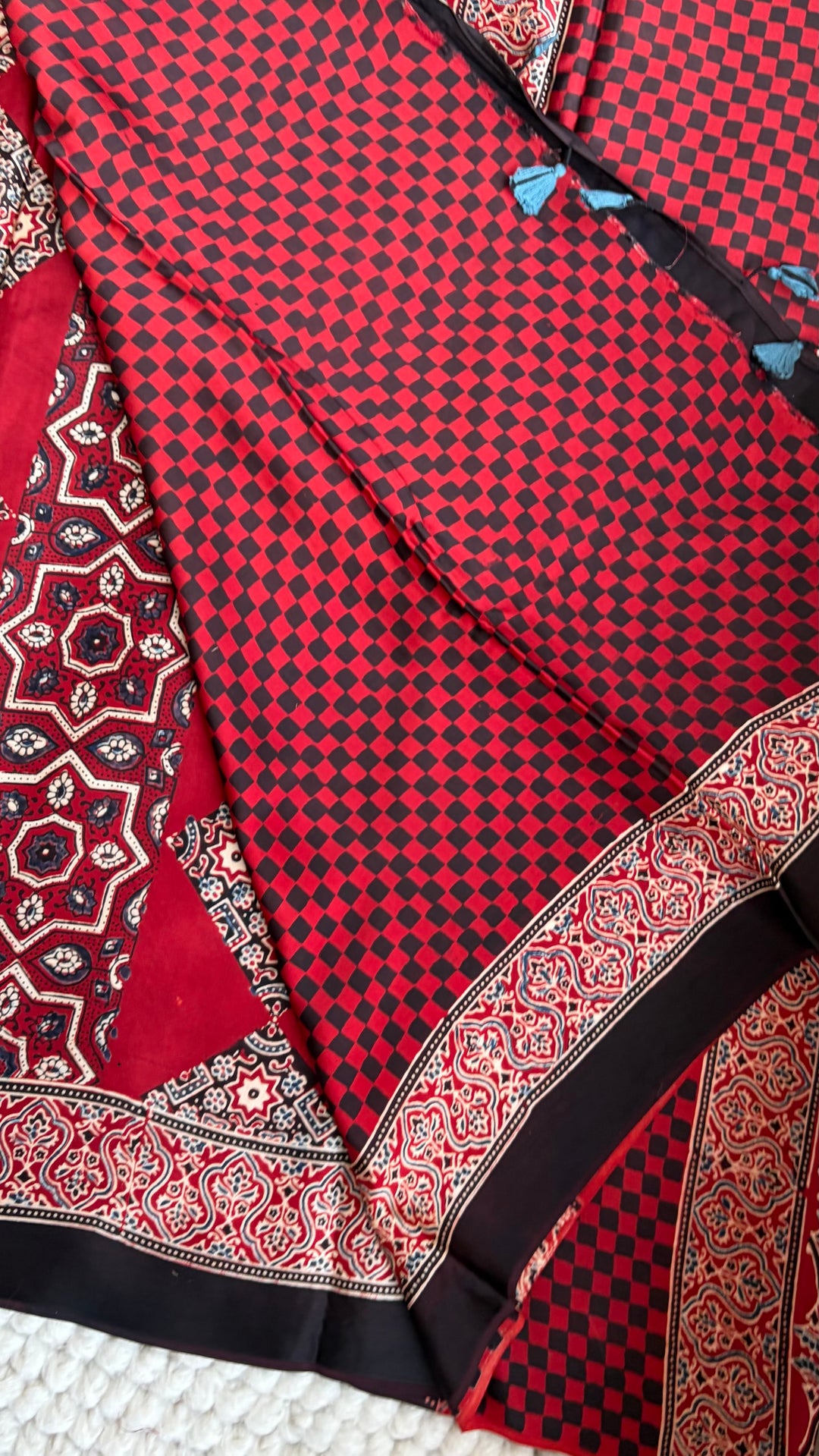 ROOH EXCLUSIVES- AJRAKH HAND BLOCK PRINTED PREMIUM MODAL SILK SAREE 05