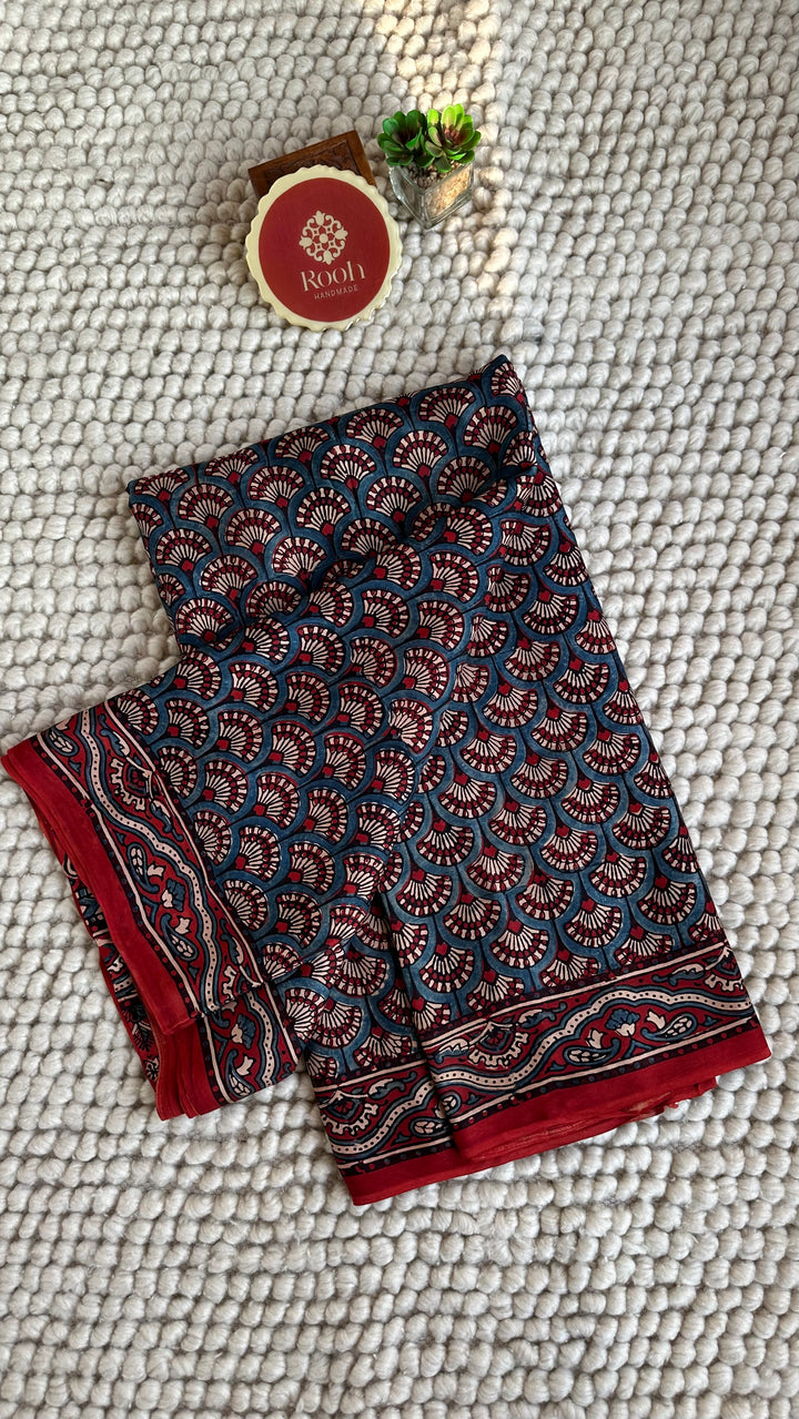 KASHISH - AJRAKH HAND BLOCK PRINTED PREMIUM MODAL SILK SAREE