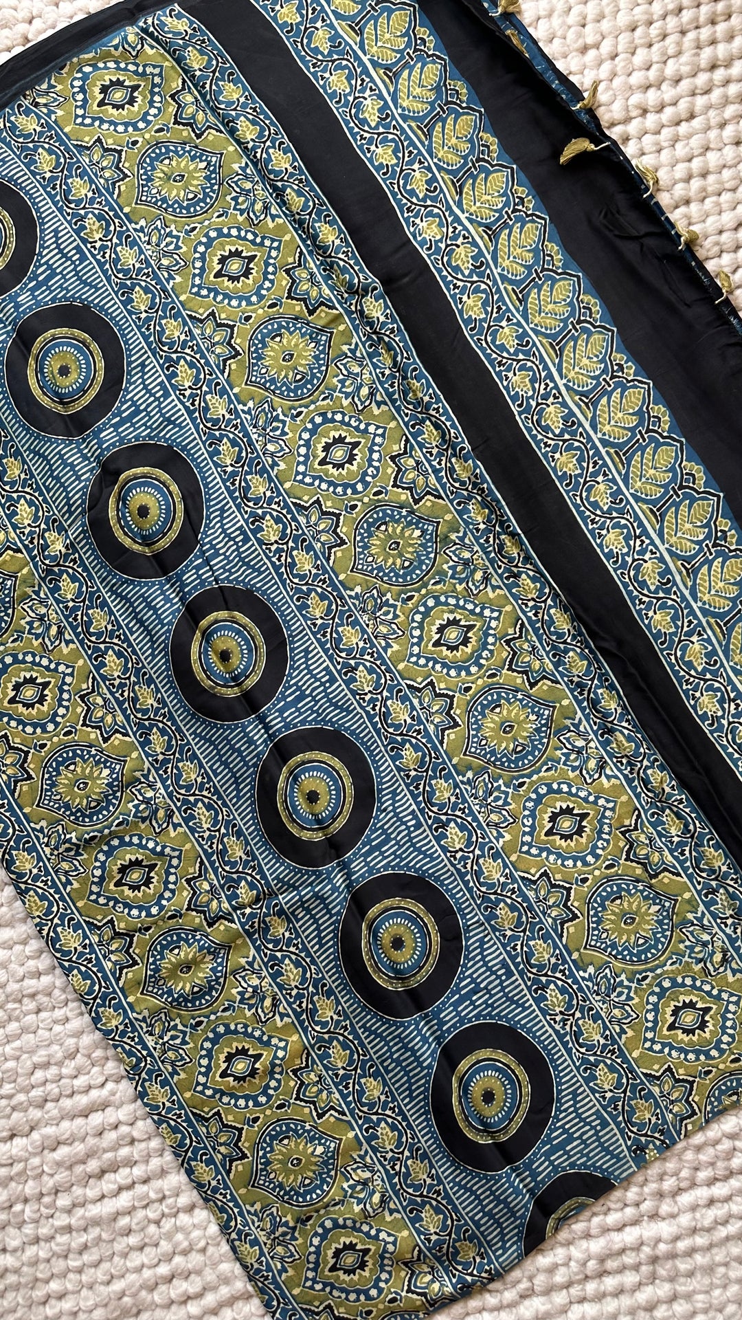 ROOH EXCLUSIVES- AJRAKH HAND BLOCK PRINTED PREMIUM MODAL SILK SAREE 14
