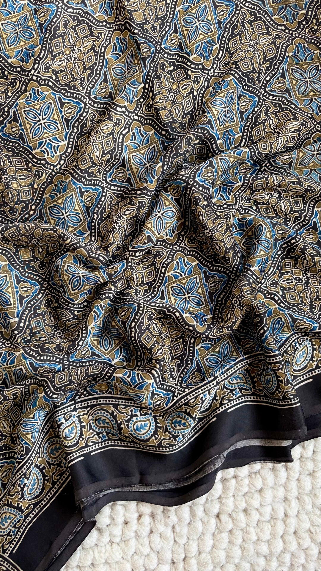 ROOH EXCLUSIVES- AJRAKH HAND BLOCK PRINTED PREMIUM MODAL SILK SAREE 02