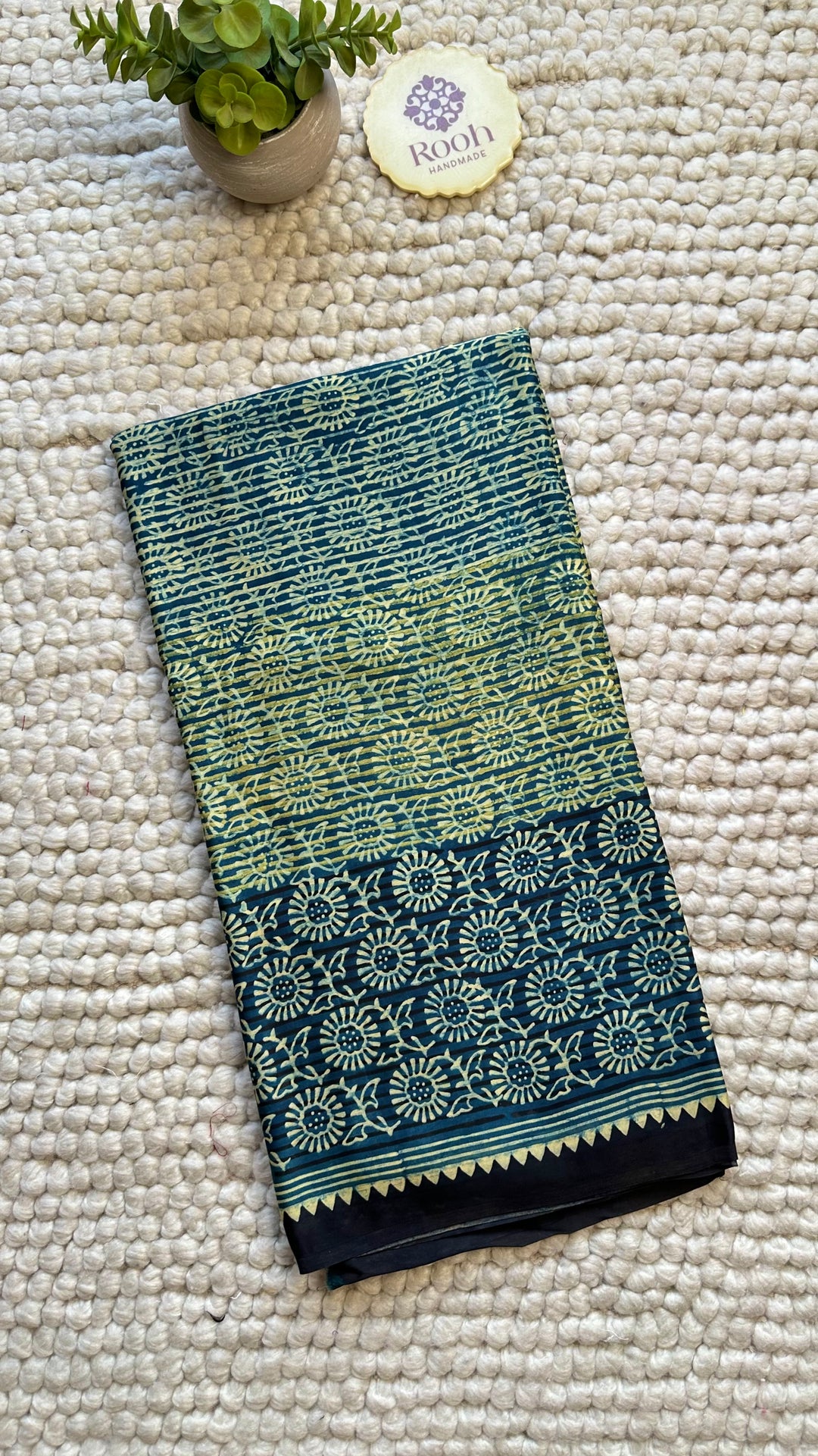 ROOH EXCLUSIVES- AJRAKH HAND BLOCK PRINTED PREMIUM MODAL SILK SAREE 12