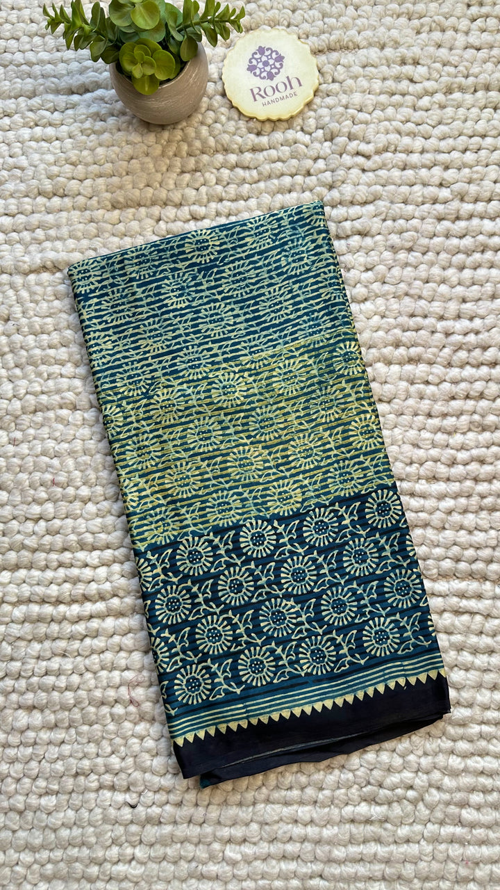 ROOH EXCLUSIVES- AJRAKH HAND BLOCK PRINTED PREMIUM MODAL SILK SAREE 12