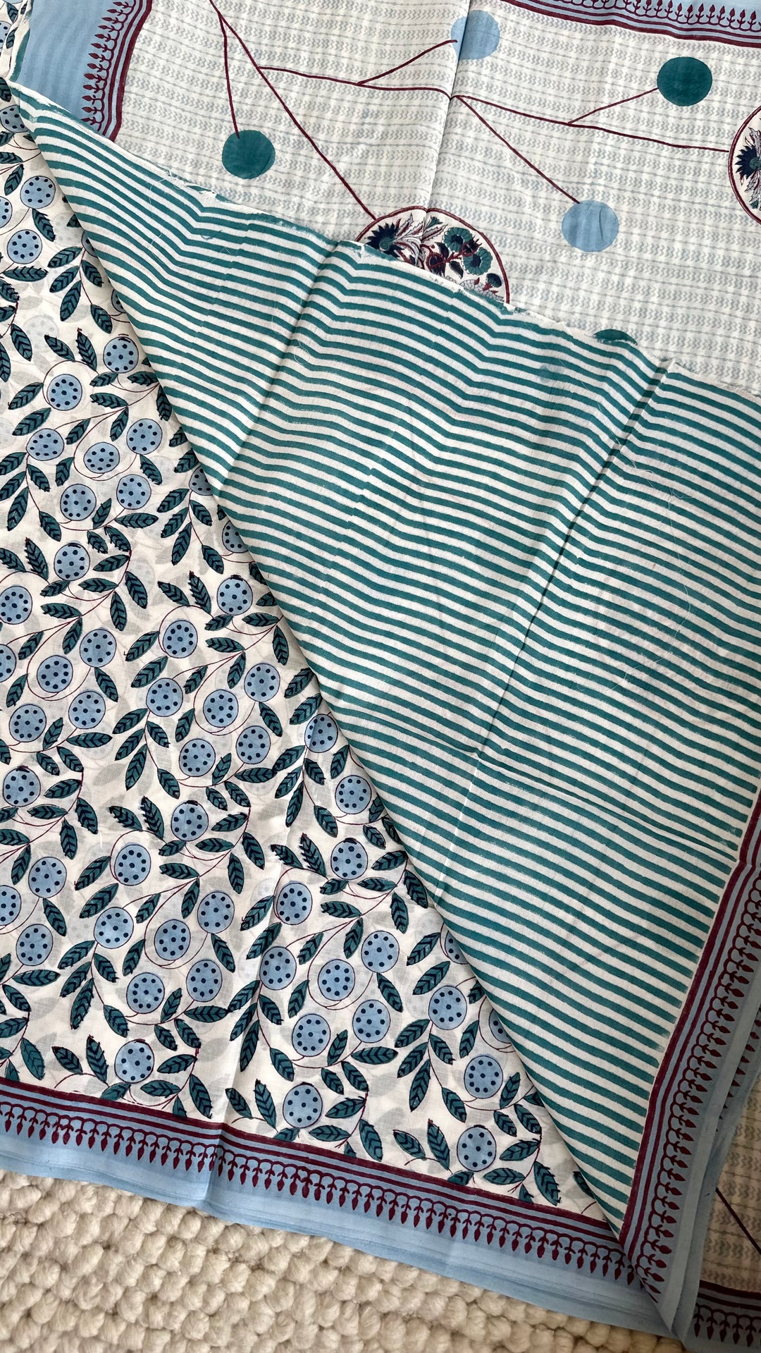 SANGANERI HAND BLOCK PRINTED SOFT COTTON SAREE- 021