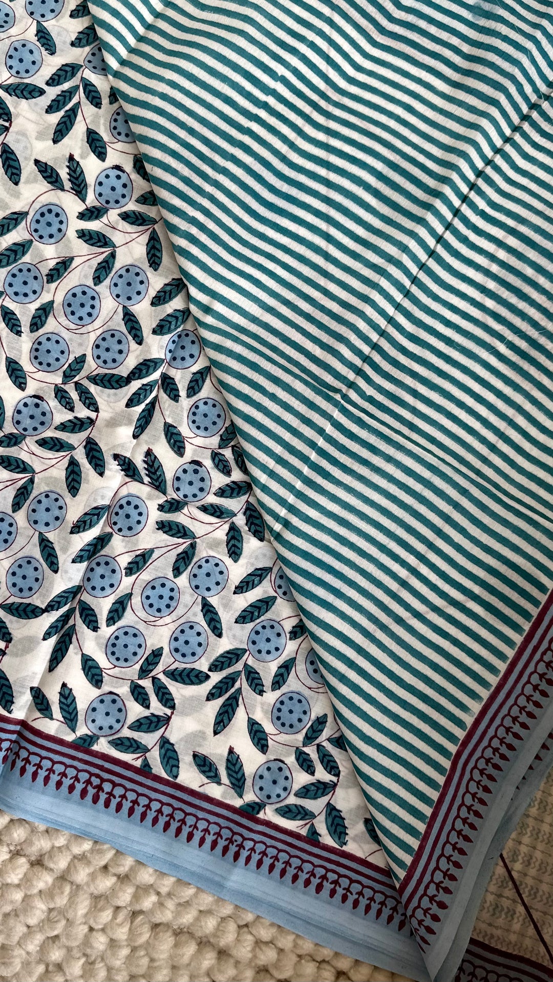 SANGANERI HAND BLOCK PRINTED SOFT COTTON SAREE- 021