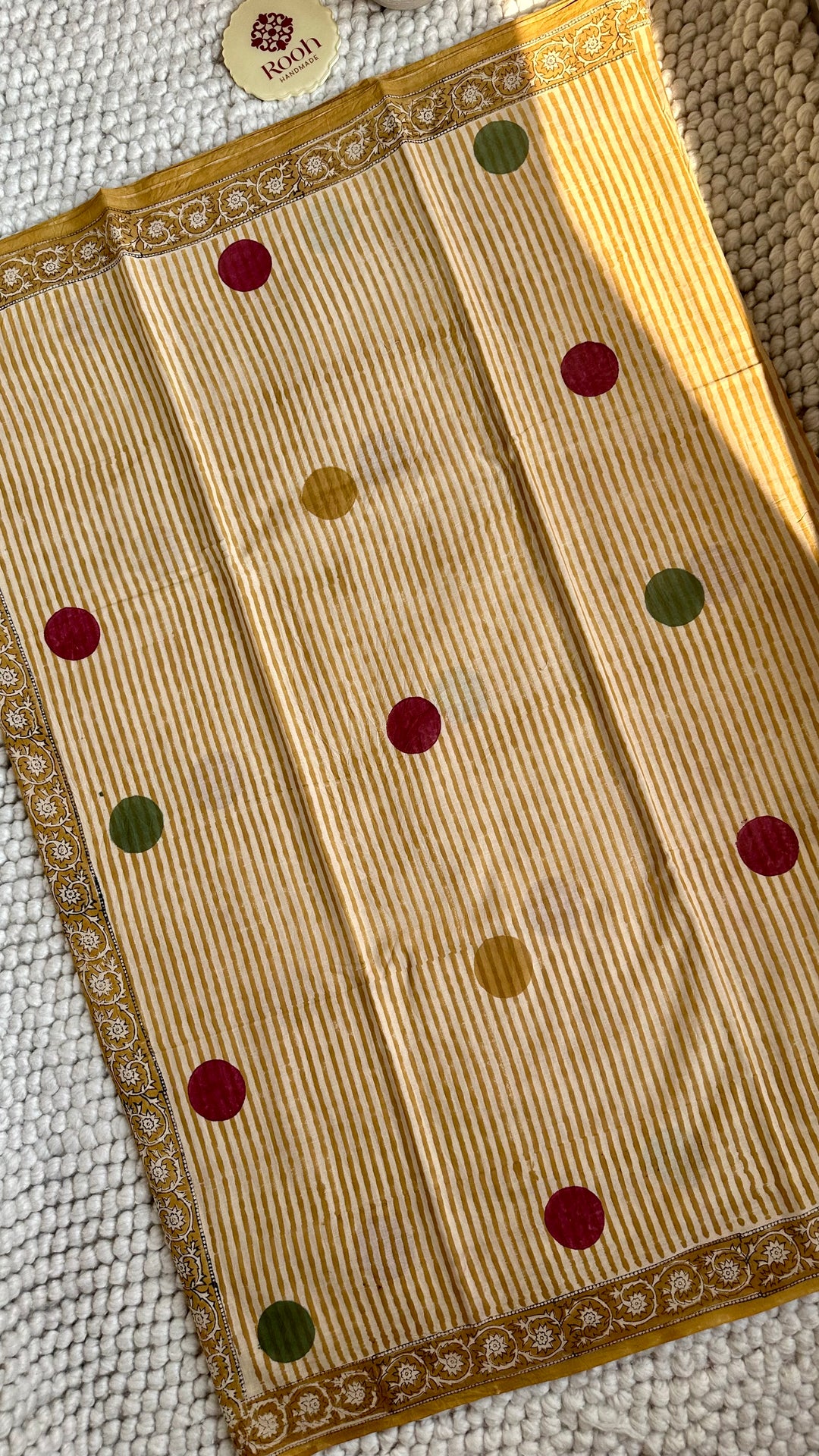 BAGRU HAND BLOCK PRINTED SOFT MULMUL COTTON SAREE- 139