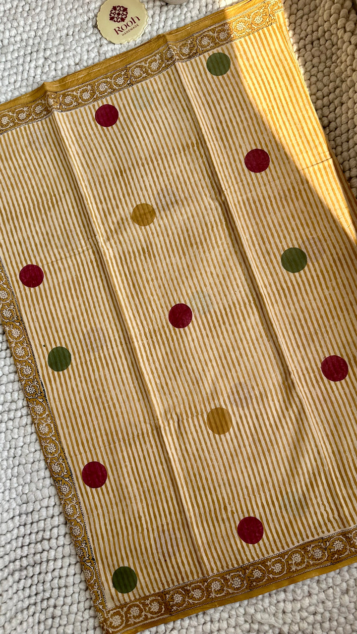 BAGRU HAND BLOCK PRINTED SOFT MULMUL COTTON SAREE- 139