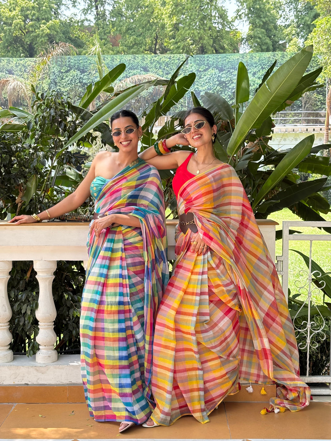 HANDWOVEN MULTICOLOUR CHECKERED MULMUL COTTON SAREE - 04 (DISPATCH TIME - 7 TO 10 DAYS)