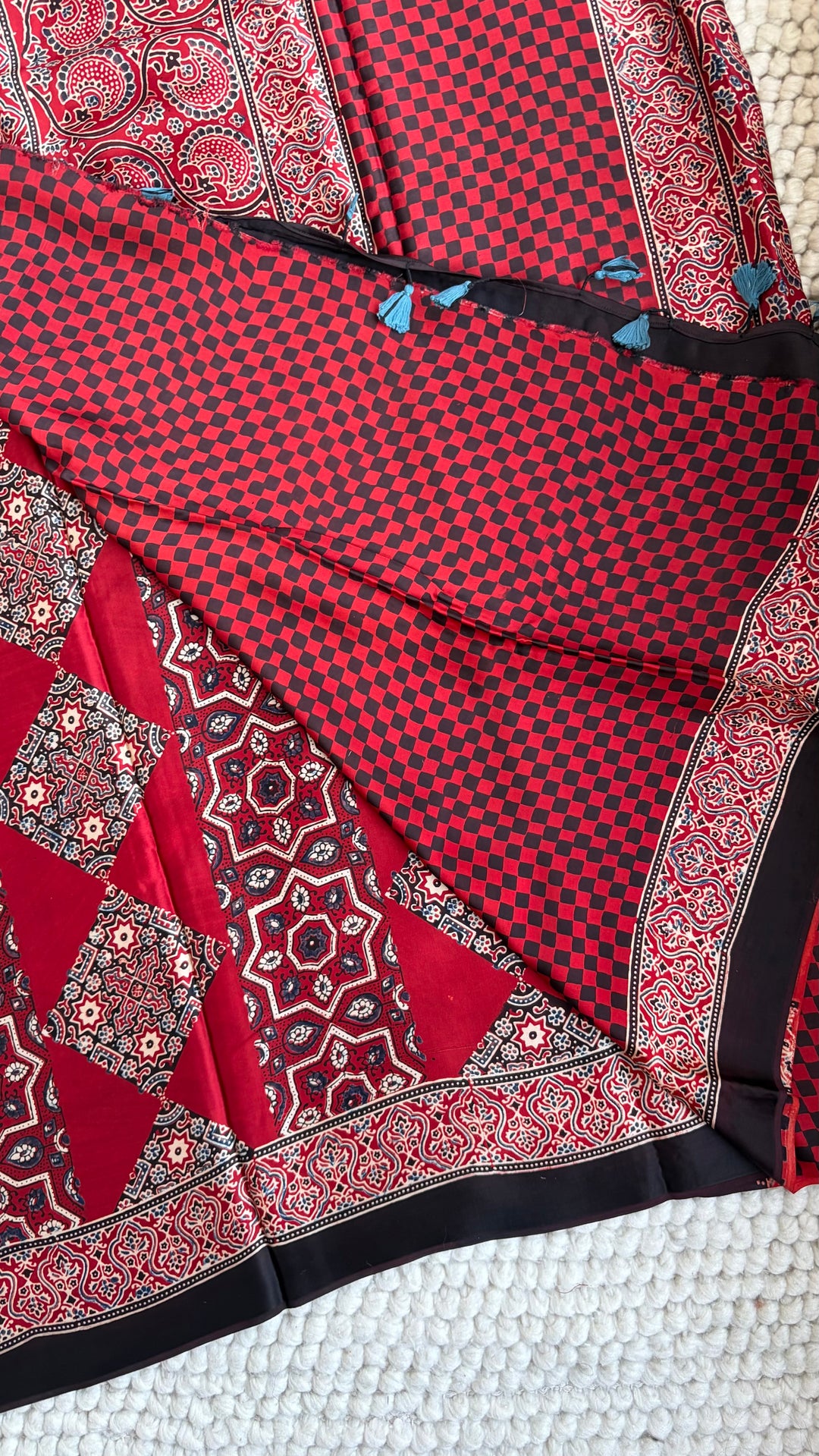 ROOH EXCLUSIVES- AJRAKH HAND BLOCK PRINTED PREMIUM MODAL SILK SAREE 05