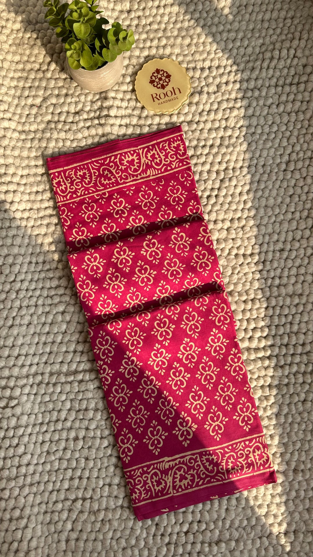 BAGRU HAND BLOCK PRINTED SOFT MULMUL COTTON SAREE- 134