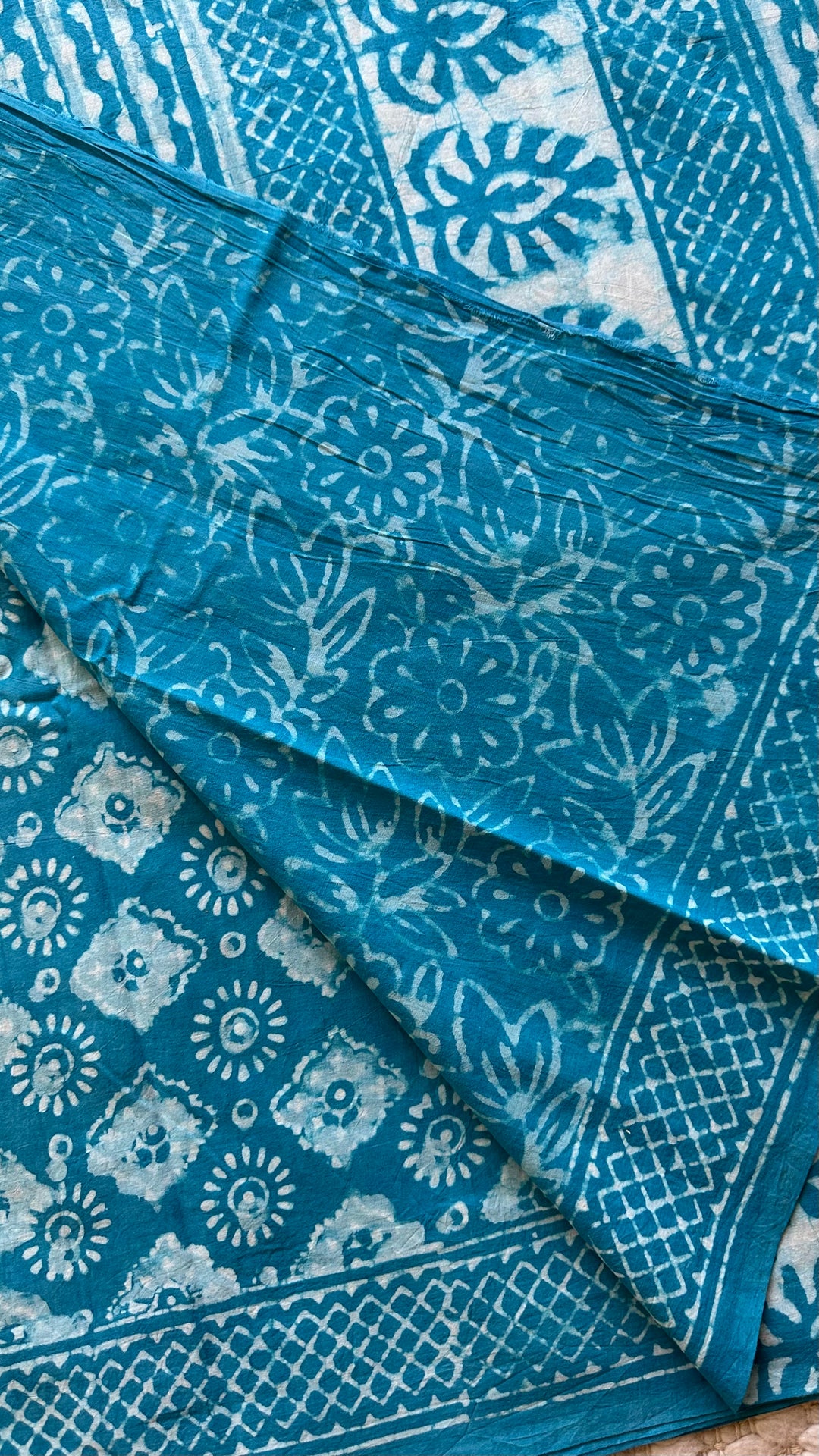 BAGRU HAND BLOCK PRINTED SOFT MULMUL COTTON SAREE- 057
