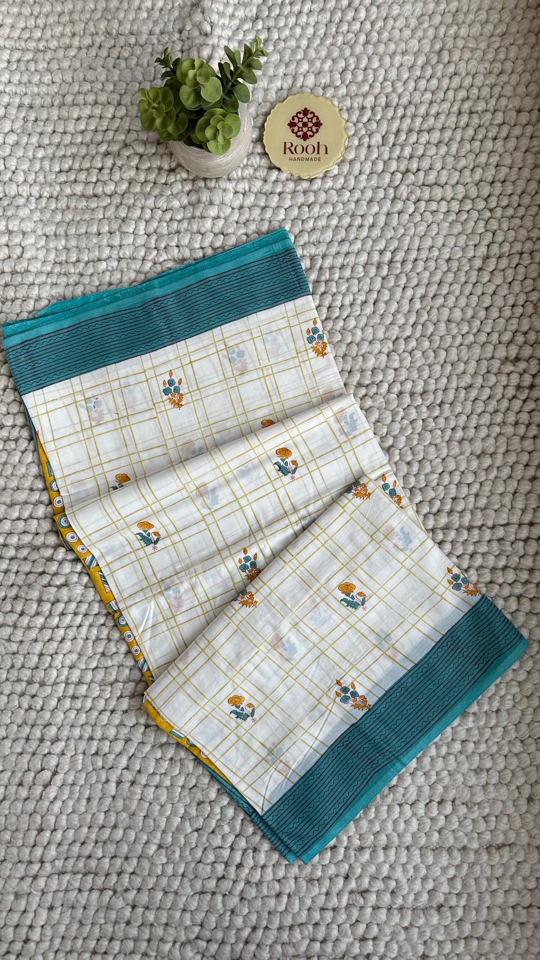 SANGANERI HAND BLOCK PRINTED SOFT COTTON SAREE- 022