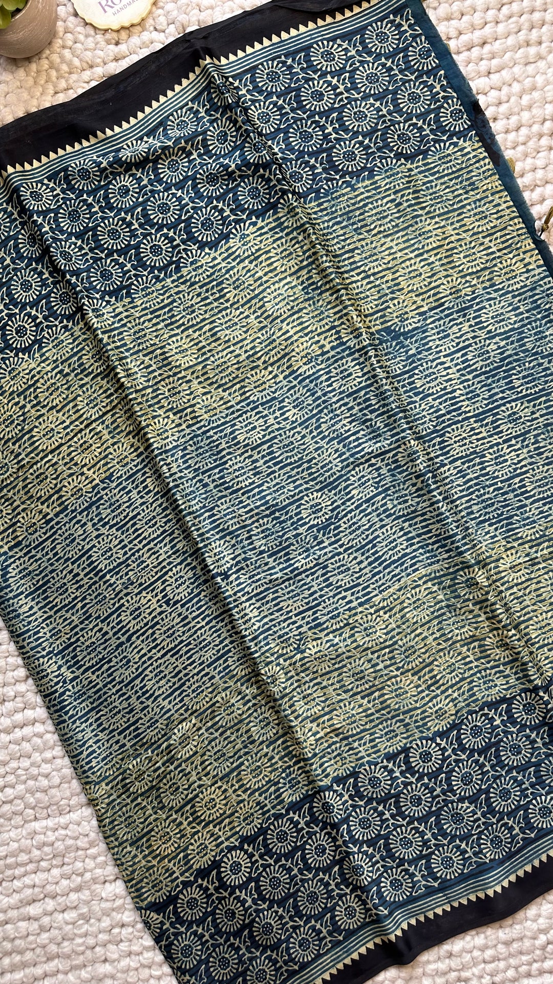 ROOH EXCLUSIVES- AJRAKH HAND BLOCK PRINTED PREMIUM MODAL SILK SAREE 12