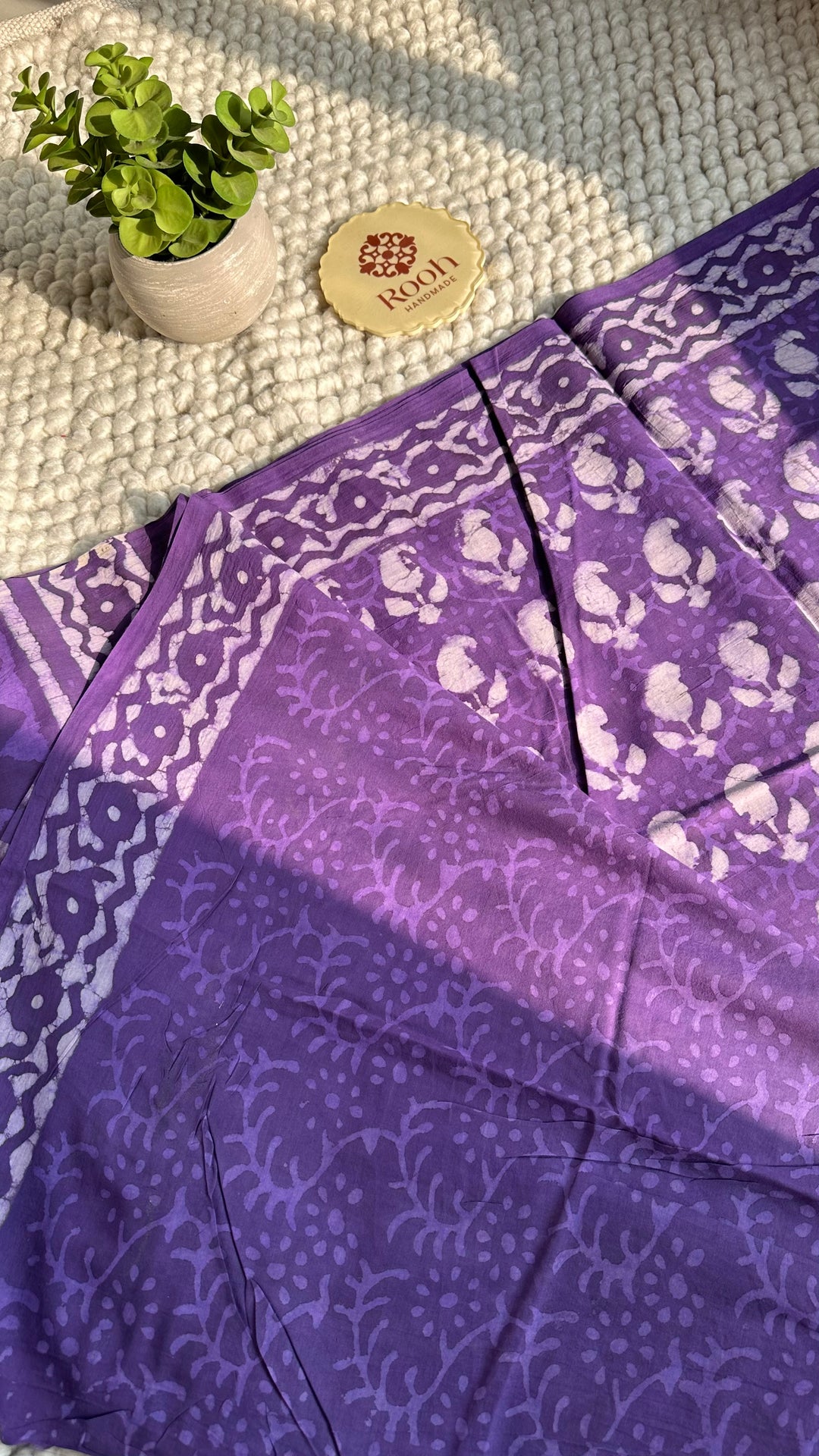 BAGRU HAND BLOCK PRINTED SOFT MULMUL COTTON SAREE- 135