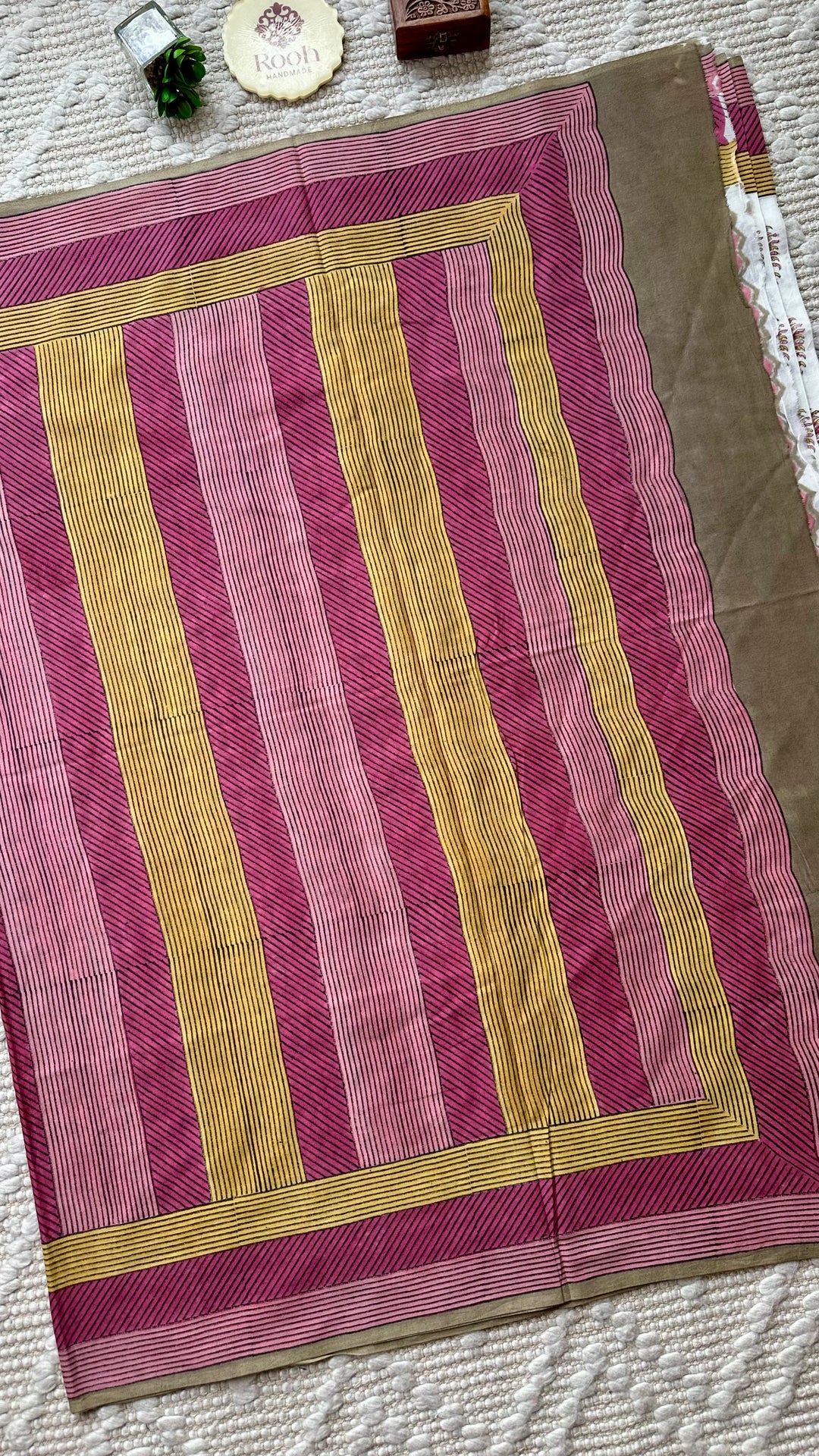 SANGANERI HAND BLOCK PRINTED SOFT MULMUL COTTON SAREE- 015