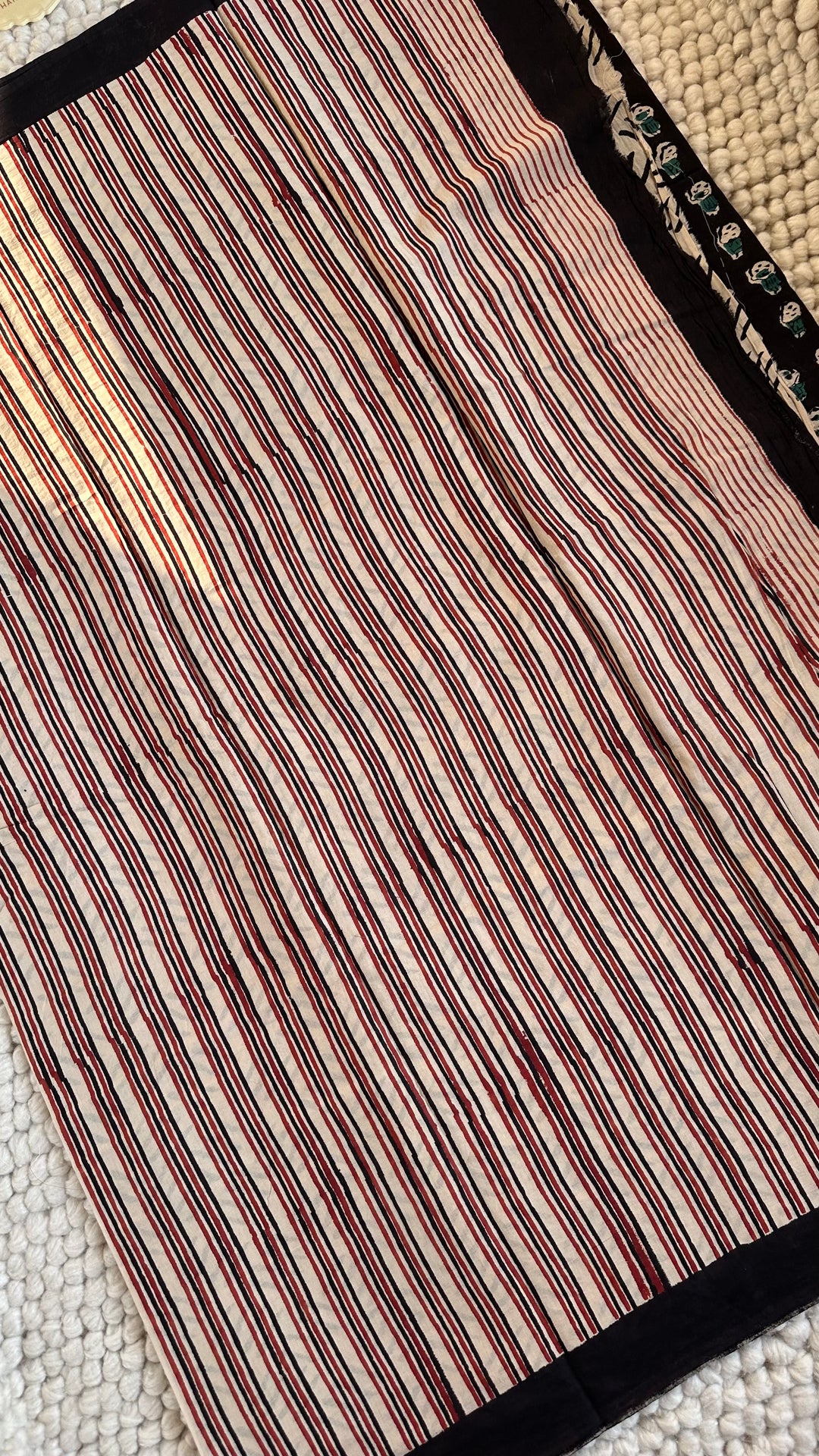 BAGRU HAND BLOCK PRINTED SOFT MULMUL COTTON SAREE- 138