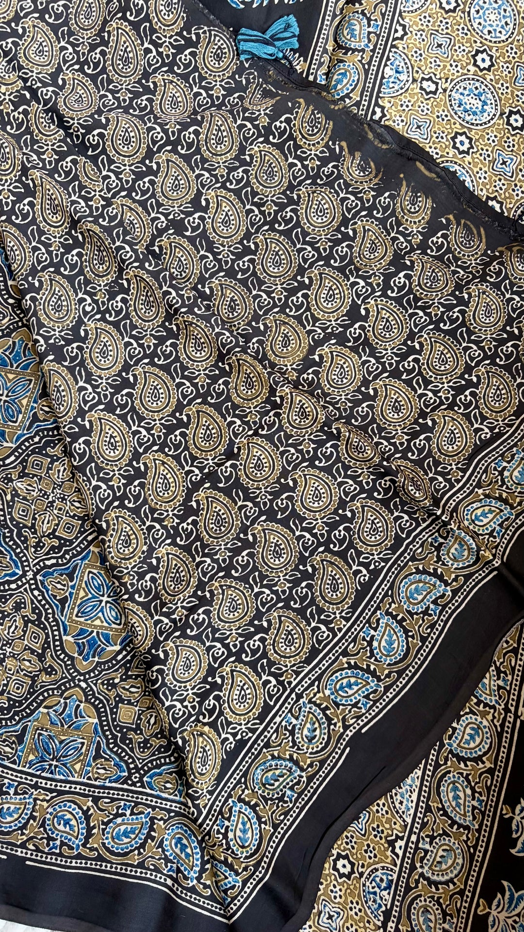 ROOH EXCLUSIVES- AJRAKH HAND BLOCK PRINTED PREMIUM MODAL SILK SAREE 02