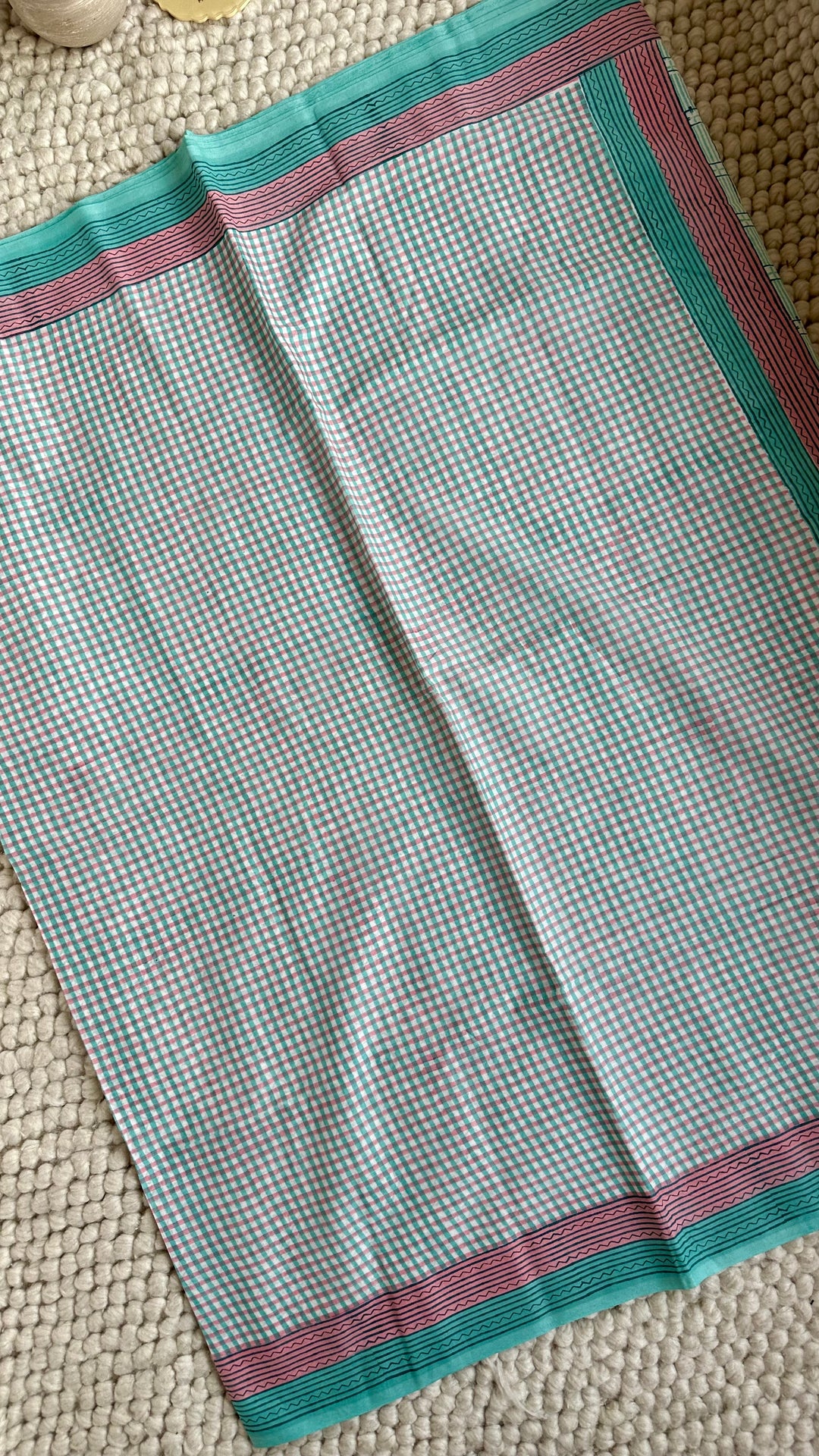 SANGANERI HAND BLOCK PRINTED SOFT COTTON SAREE- 030