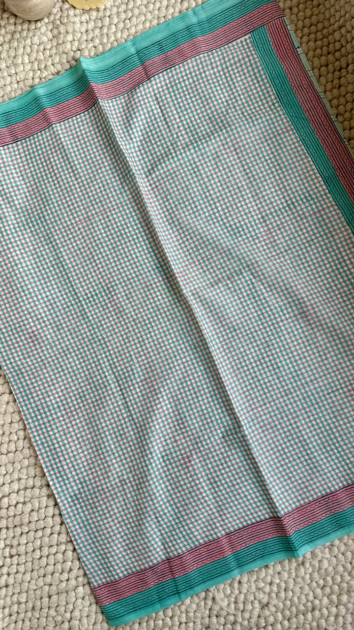SANGANERI HAND BLOCK PRINTED SOFT COTTON SAREE- 030