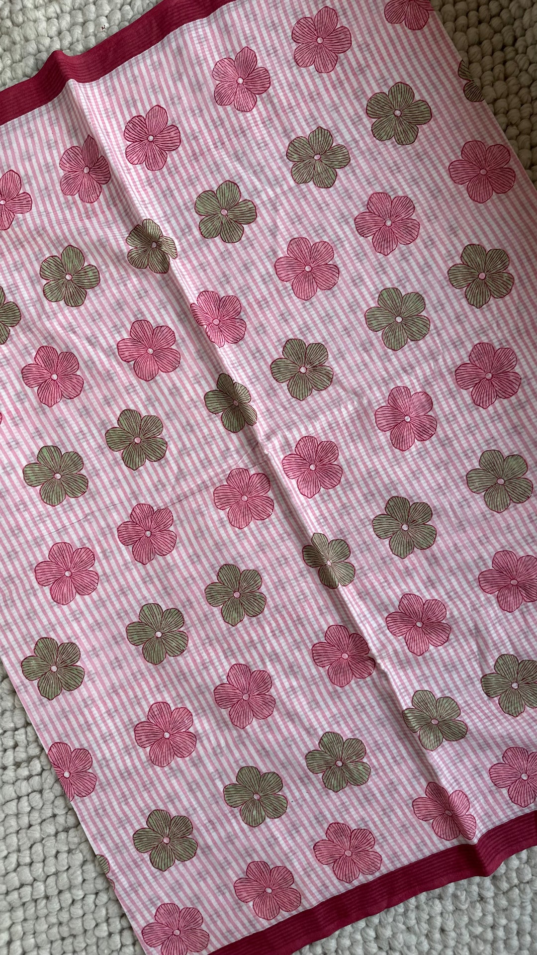 SANGANERI HAND BLOCK PRINTED SOFT COTTON SAREE- 023