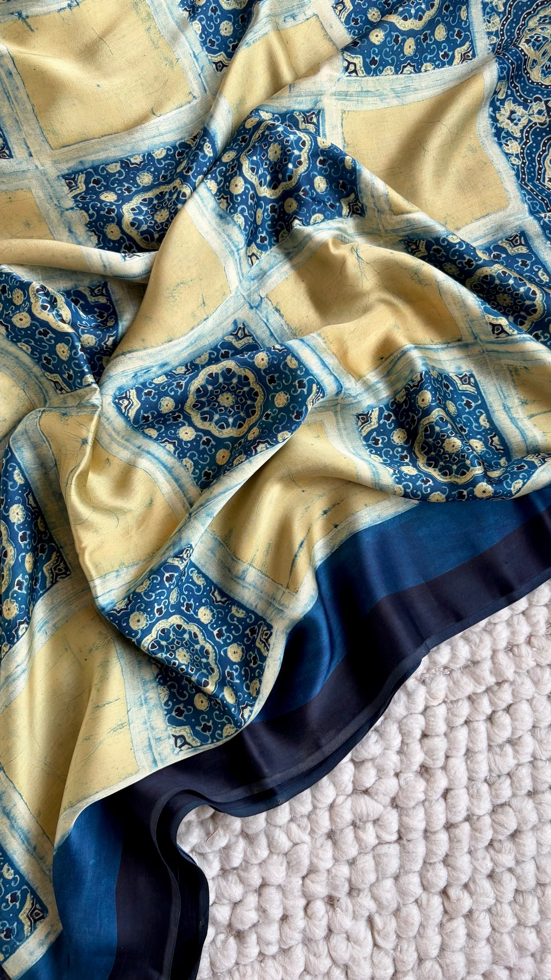 ROOH EXCLUSIVES- AJRAKH HAND BLOCK PRINTED PREMIUM MODAL SILK SAREE 11