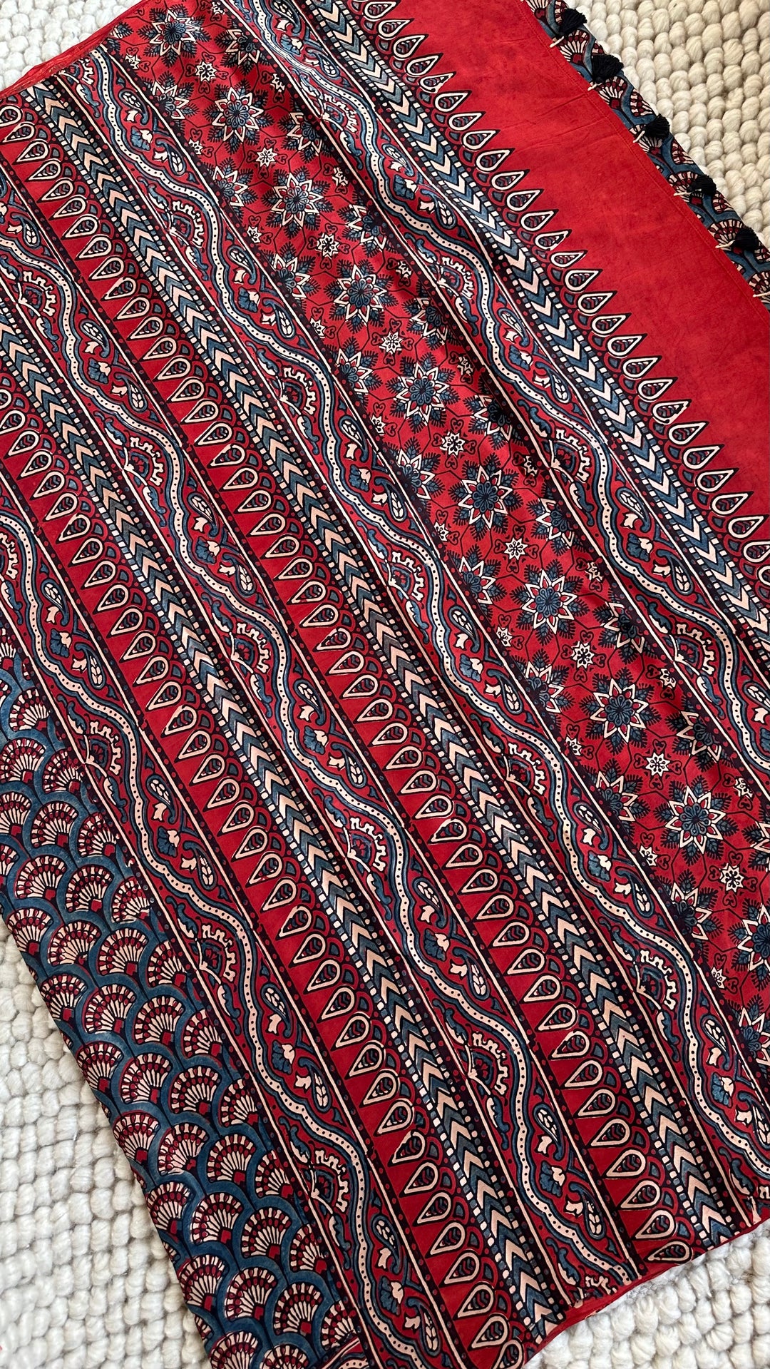 KASHISH - AJRAKH HAND BLOCK PRINTED PREMIUM MODAL SILK SAREE