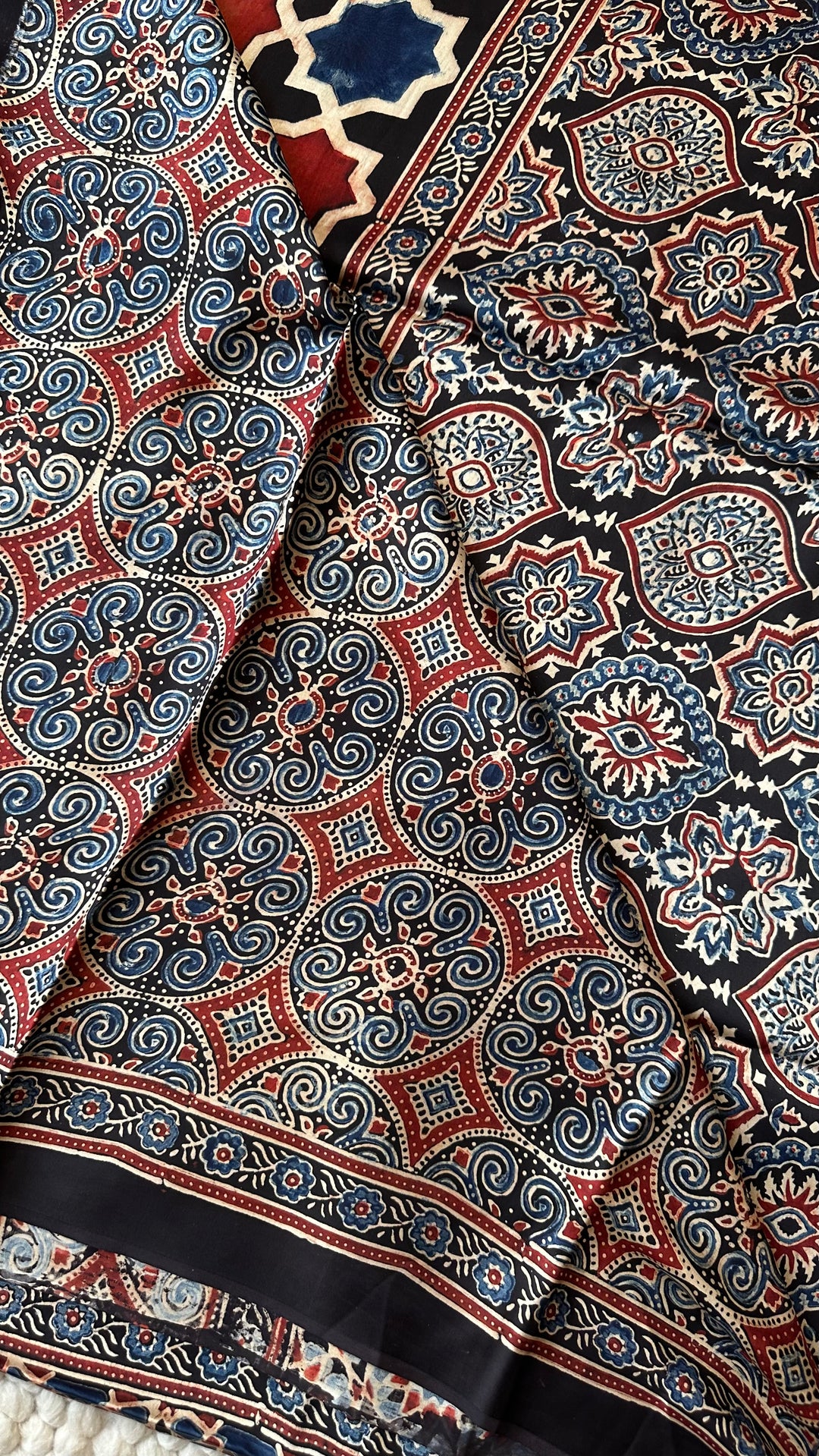 ROOH EXCLUSIVES- AJRAKH HAND BLOCK PRINTED PREMIUM MODAL SILK SAREE 18