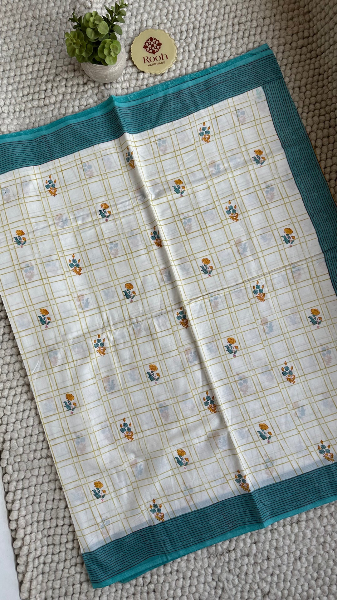 SANGANERI HAND BLOCK PRINTED SOFT COTTON SAREE- 022