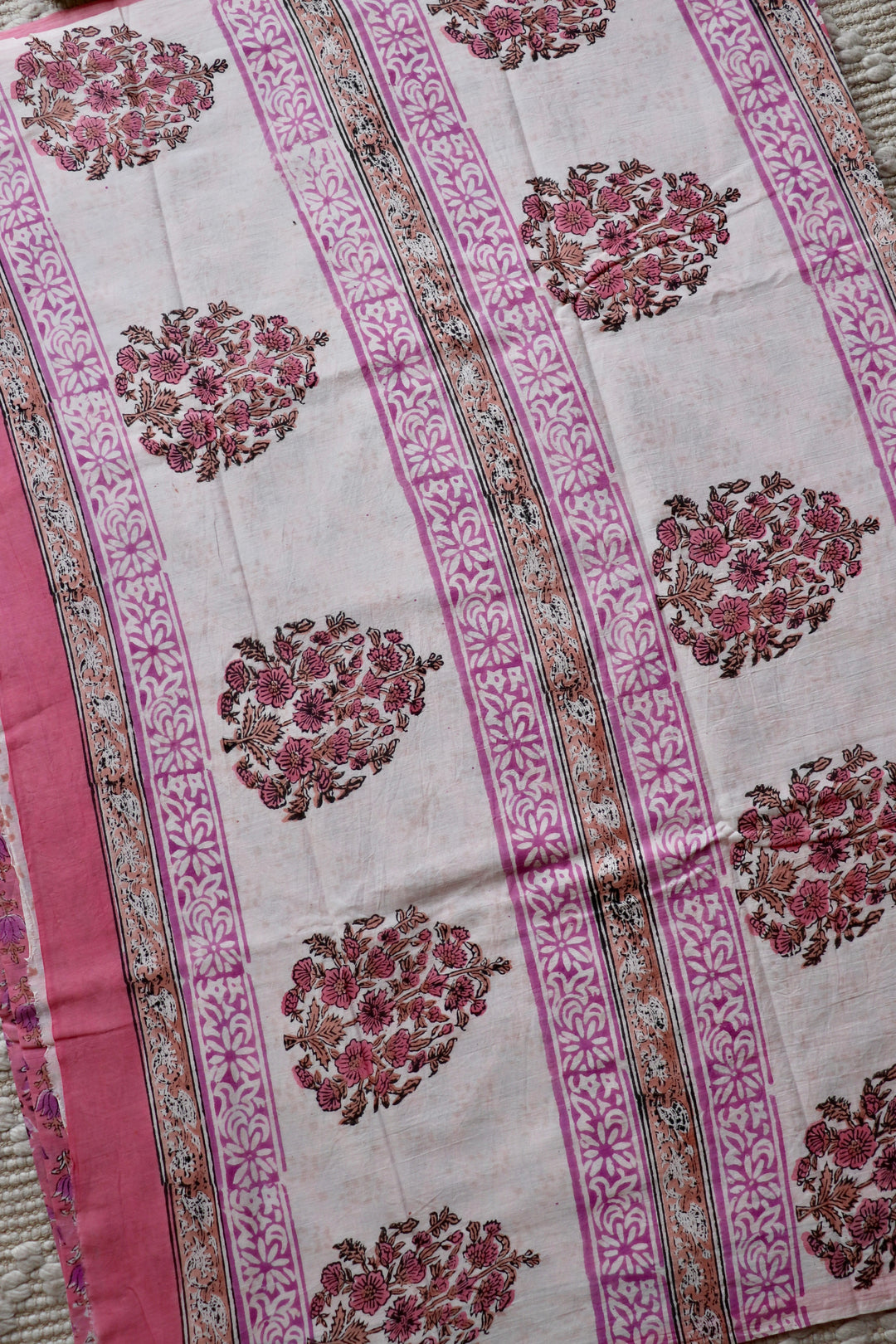 BAGRU HAND BLOCK PRINTED SOFT MULMUL COTTON SAREE- 088