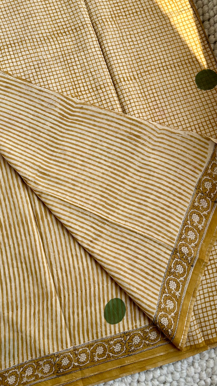 BAGRU HAND BLOCK PRINTED SOFT MULMUL COTTON SAREE- 139