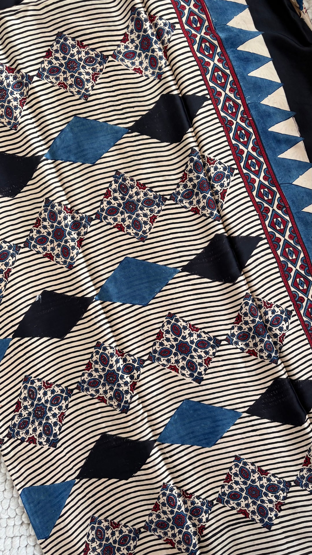 ROOH EXCLUSIVES- AJRAKH HAND BLOCK PRINTED PREMIUM MODAL SILK SAREE 04