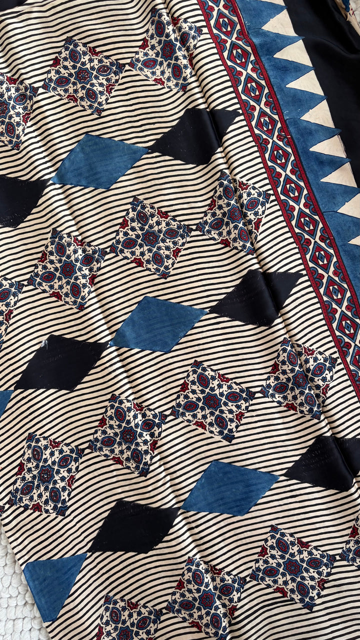 ROOH EXCLUSIVES- AJRAKH HAND BLOCK PRINTED PREMIUM MODAL SILK SAREE 04