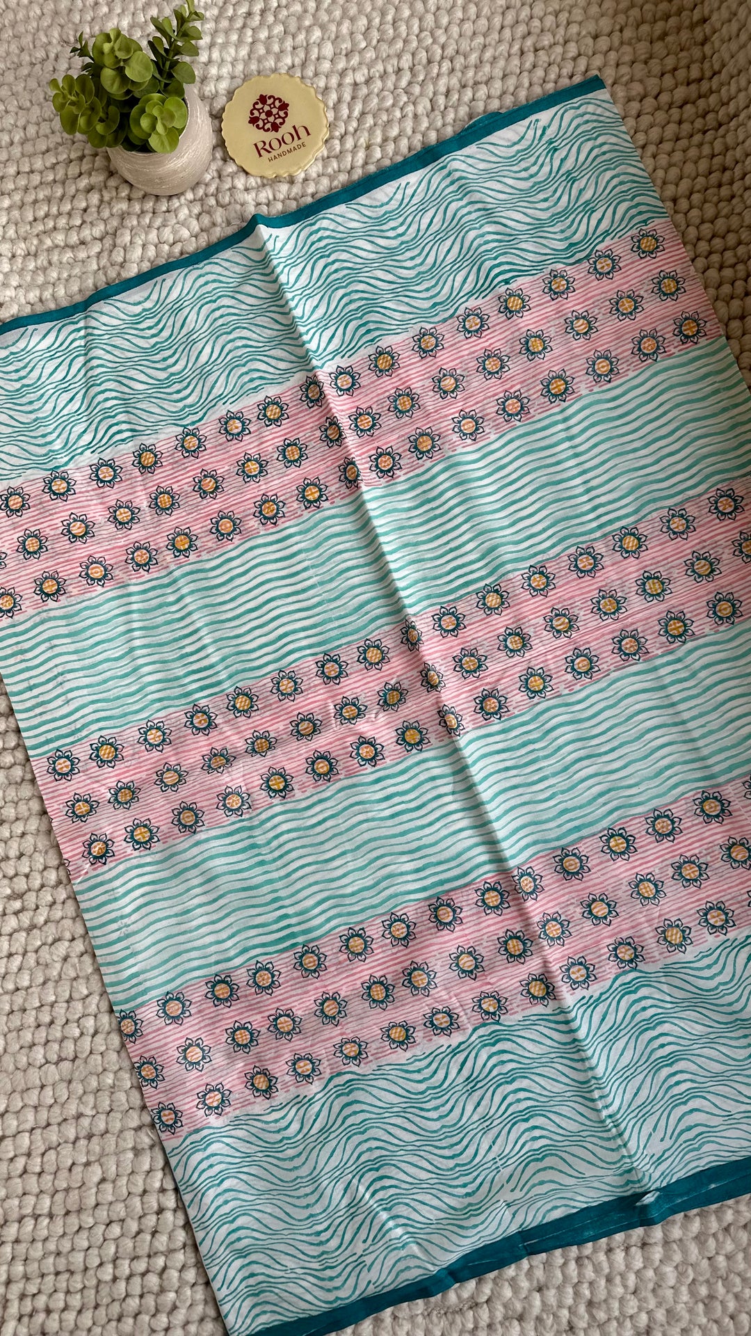 SANGANERI HAND BLOCK PRINTED SOFT COTTON SAREE- 028