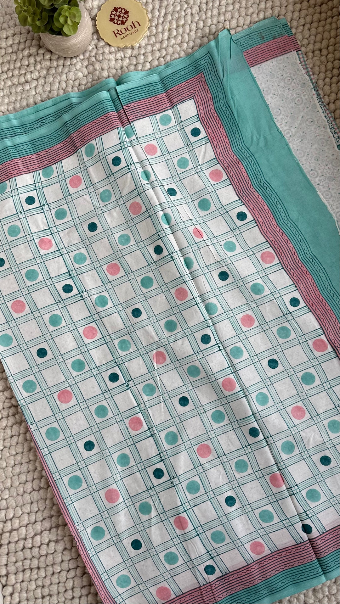 SANGANERI HAND BLOCK PRINTED SOFT COTTON SAREE- 030