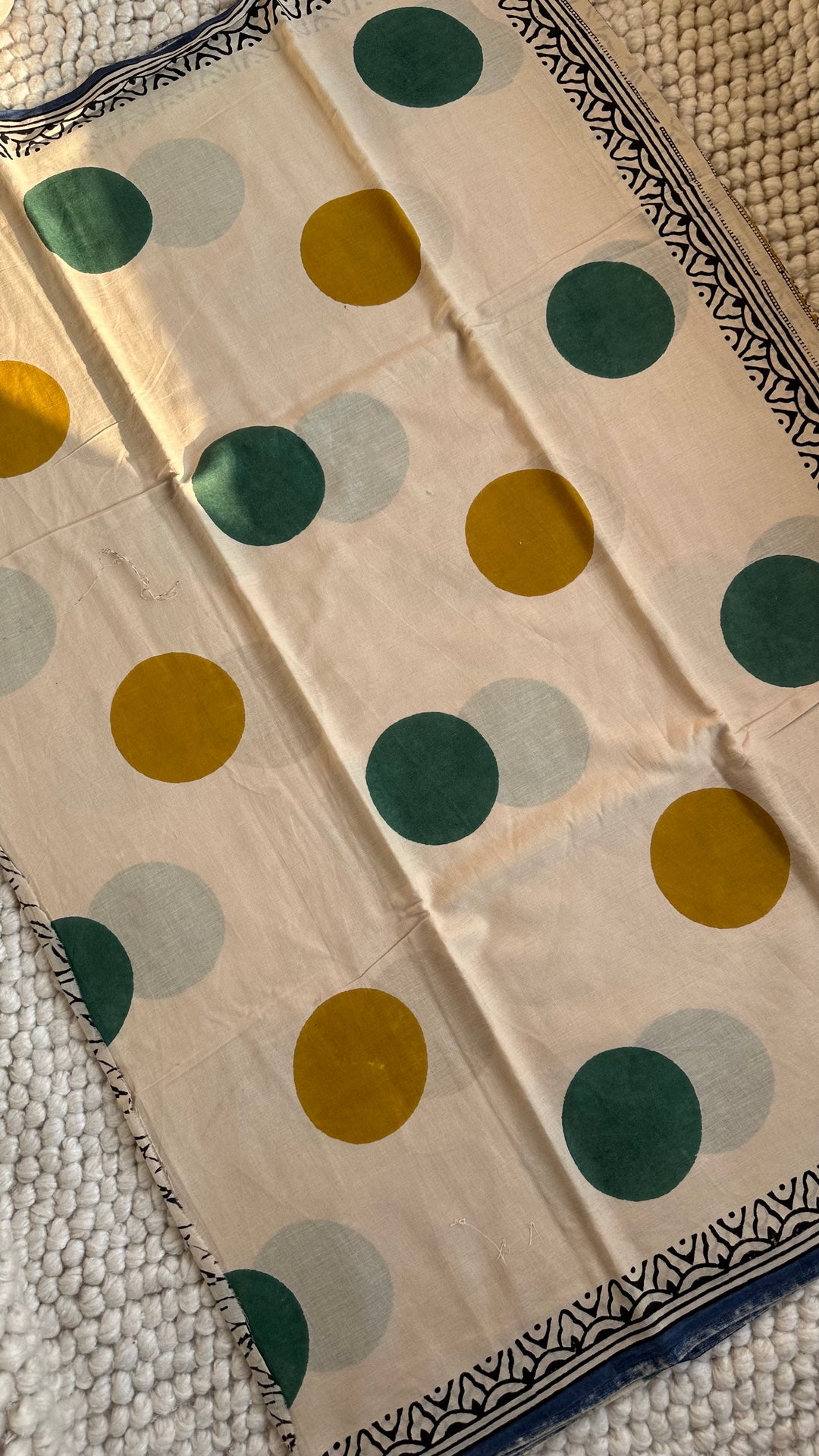 BAGRU HAND BLOCK PRINTED SOFT MULMUL COTTON SAREE- 118