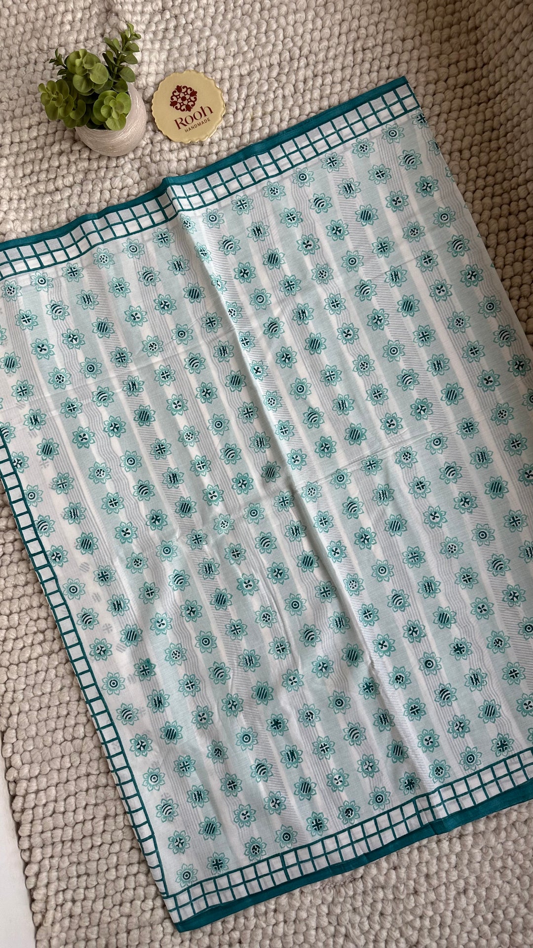 SANGANERI HAND BLOCK PRINTED SOFT COTTON SAREE- 024
