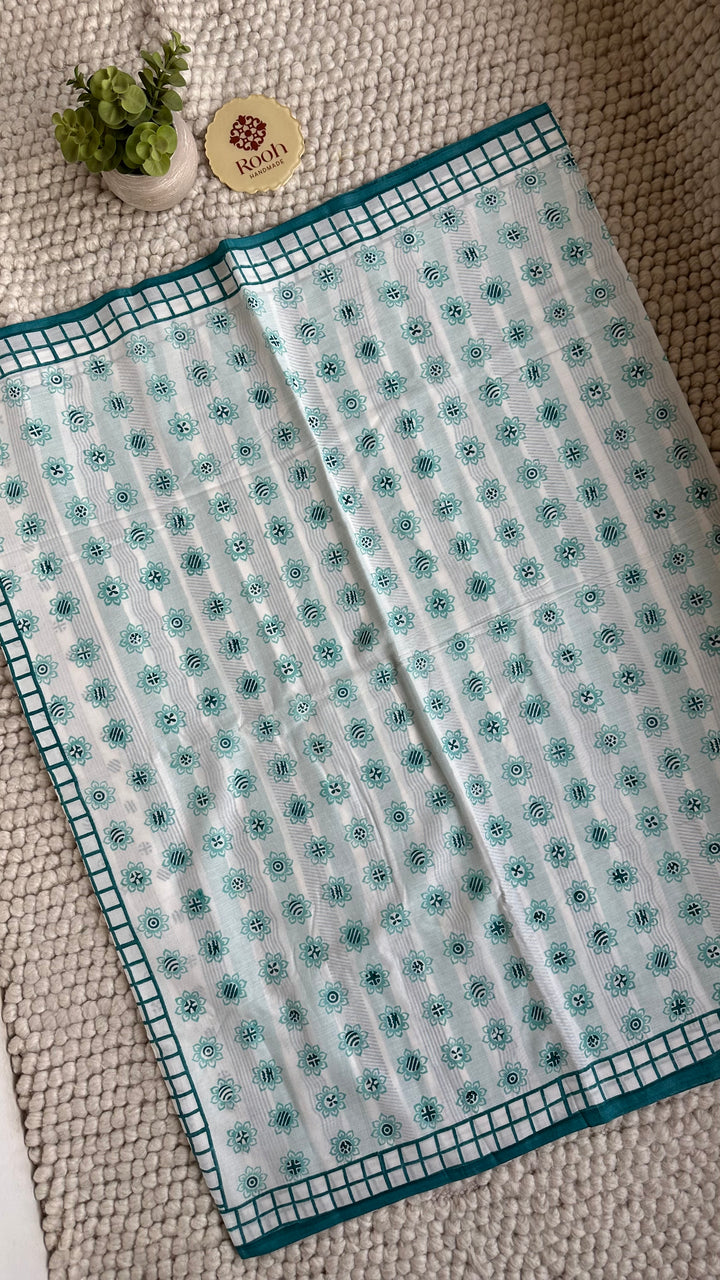 SANGANERI HAND BLOCK PRINTED SOFT COTTON SAREE- 024