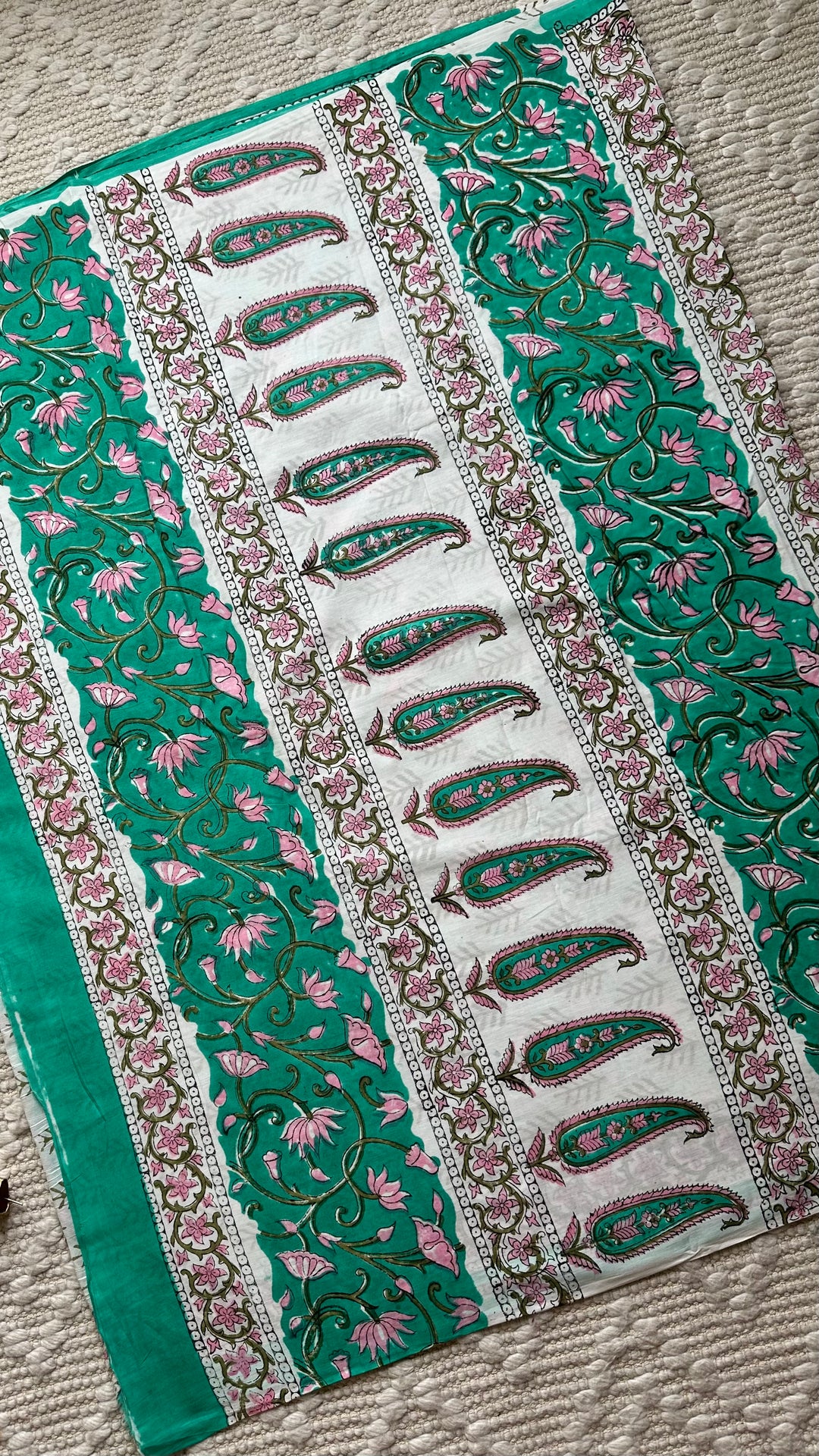 BAGRU HAND BLOCK PRINTED SOFT MULMUL COTTON SAREE- 097